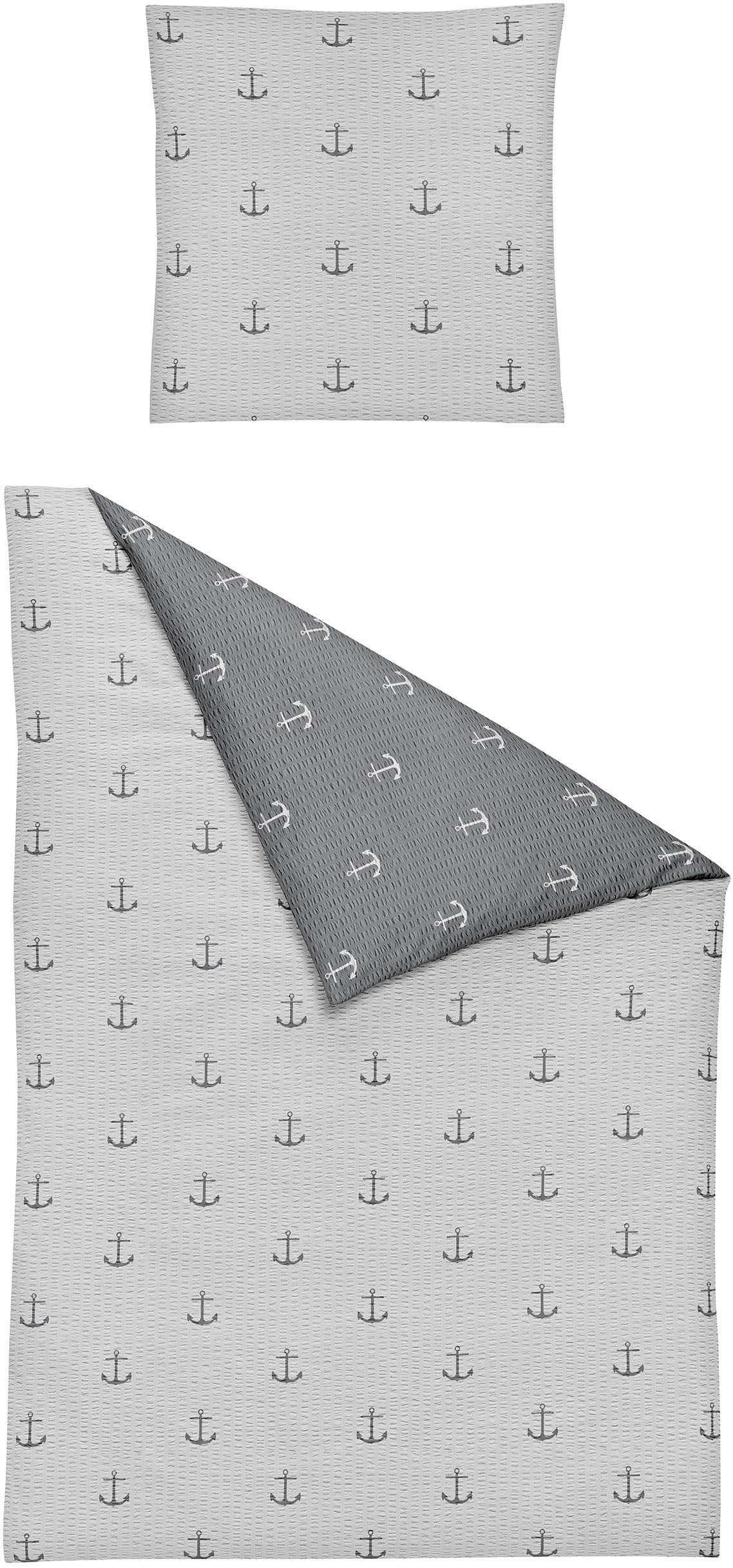 BIERBAUM Bettwäsche "3548" 2 Stk. tlg. Seersucker, 100 % Baumwolle, pflegel günstig online kaufen