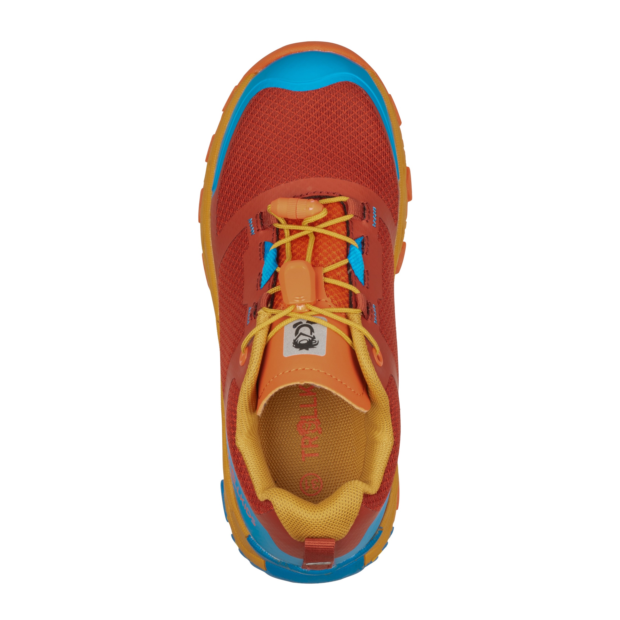 Outdoorschuh TROLLKIDS "KIDS SANDEFJORD HIKER XT", Kinder, Gr. 35, rot clay, dynamic blau, mustard, Synthetik, Schuhe Outdoorschuh, wasserdicht 3
