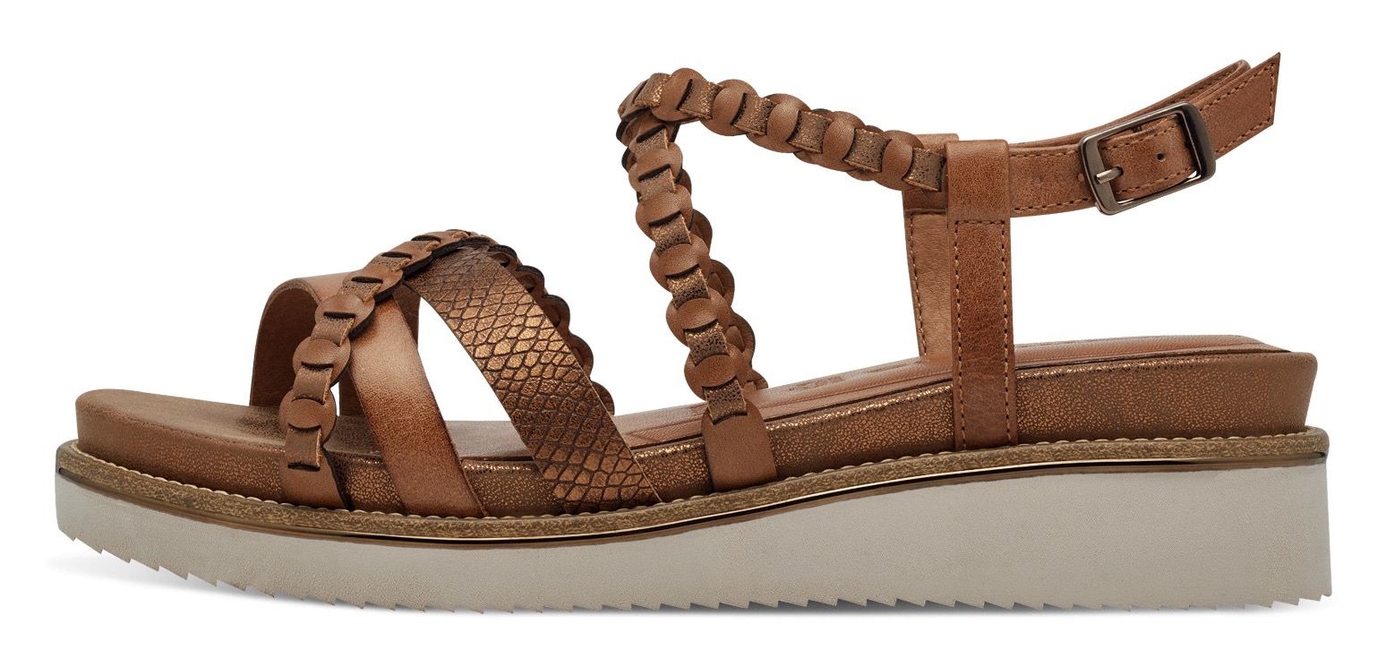 Tamaris Keilsandalette, Riemchensandale, Sommerschuh mit verstellbarer Schnalle