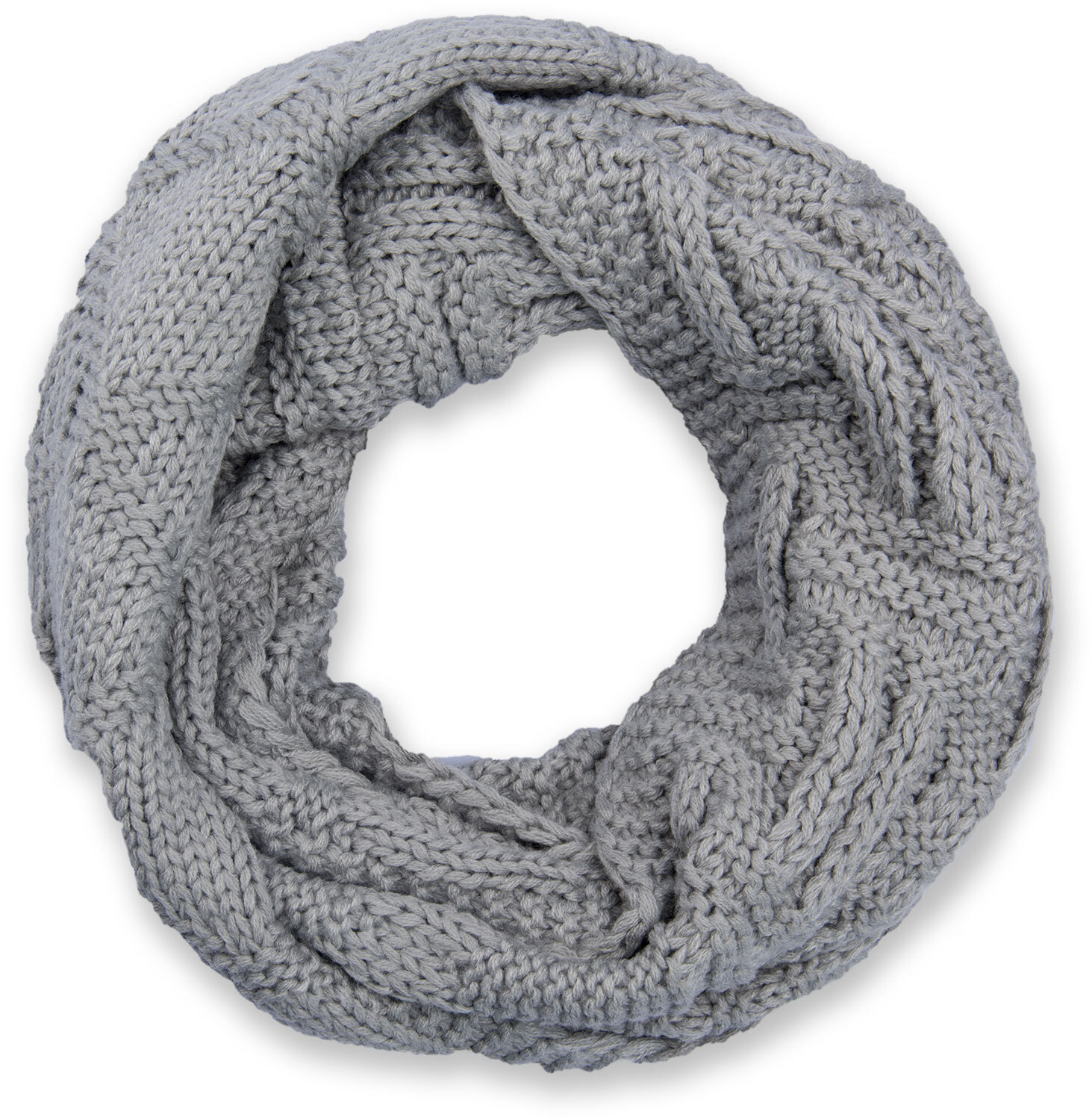styleBREAKER Strickschal "Strick Loop mit Gitter und Rippenmuster" 1 Stk.