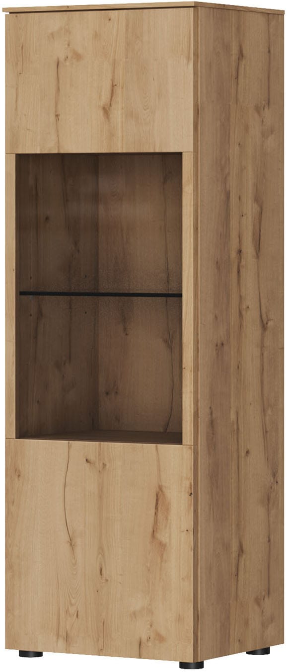 nobilia® Highboard »Avala, 45 x 133 x 37 cm (B/H/T)« aus Echtholzfurnier mit Segmentglastür