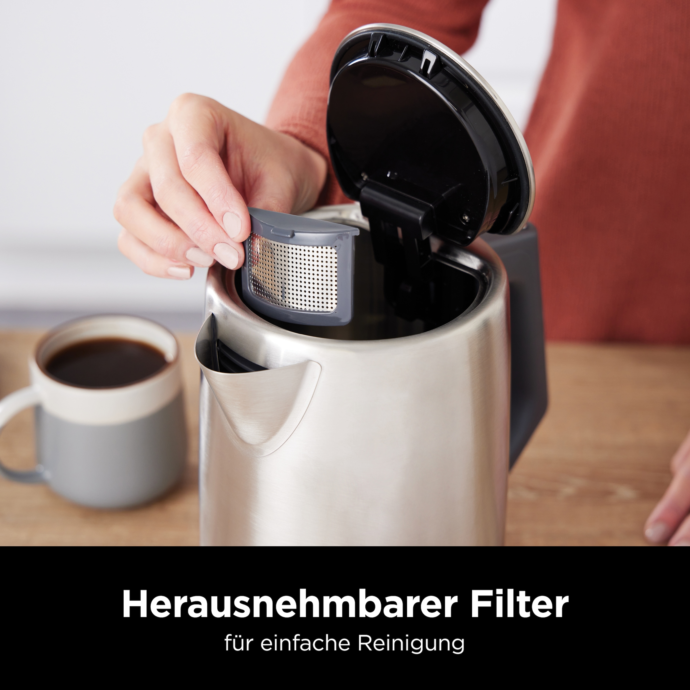 NINJA Wasserkocher »KT201EU«, 1,7 l, 3000 W, 40-100 °C, Edelstahl