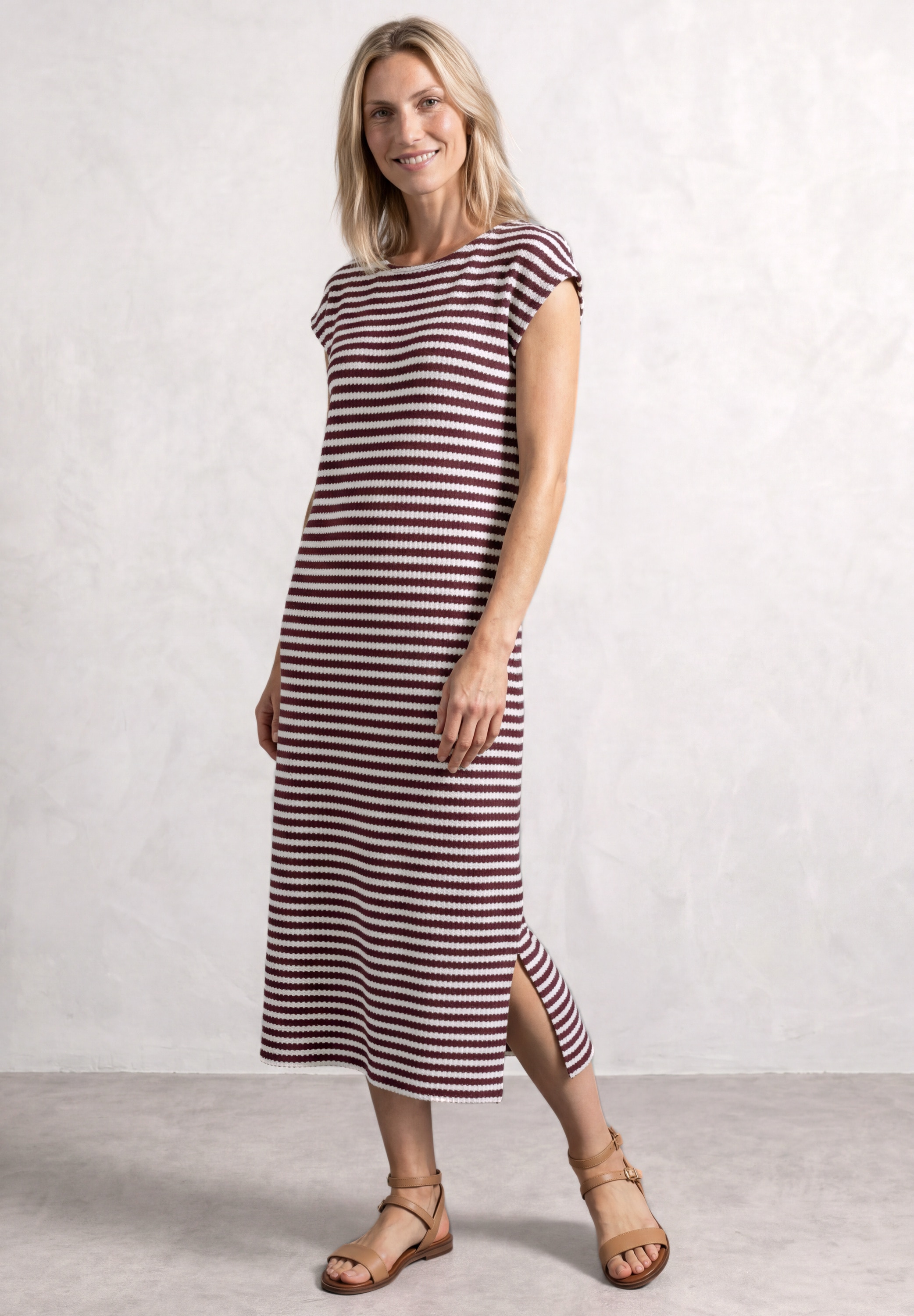 STREET ONE Midikleid Ohne Taschen mit Streifen