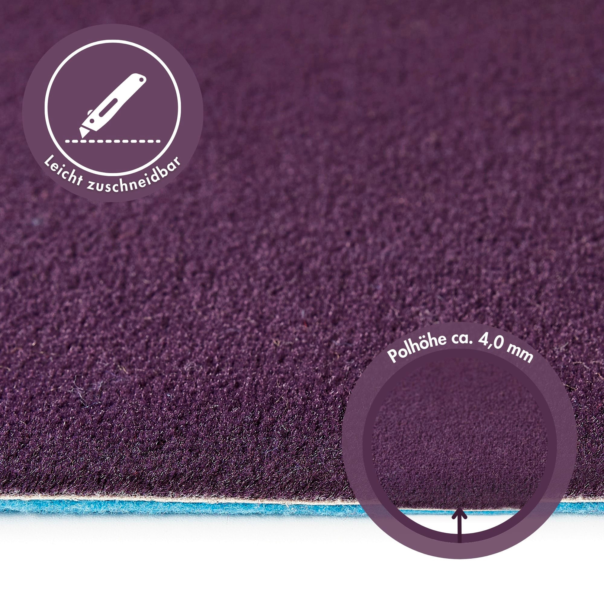 Andiamo Teppichboden »Kira, Velours, Made in Belgium«, rechteckig, 8 mm Höhe, Uni Farben, Breite 400 cm, strapazierfähig, pflegeleicht, Wohnzimmer