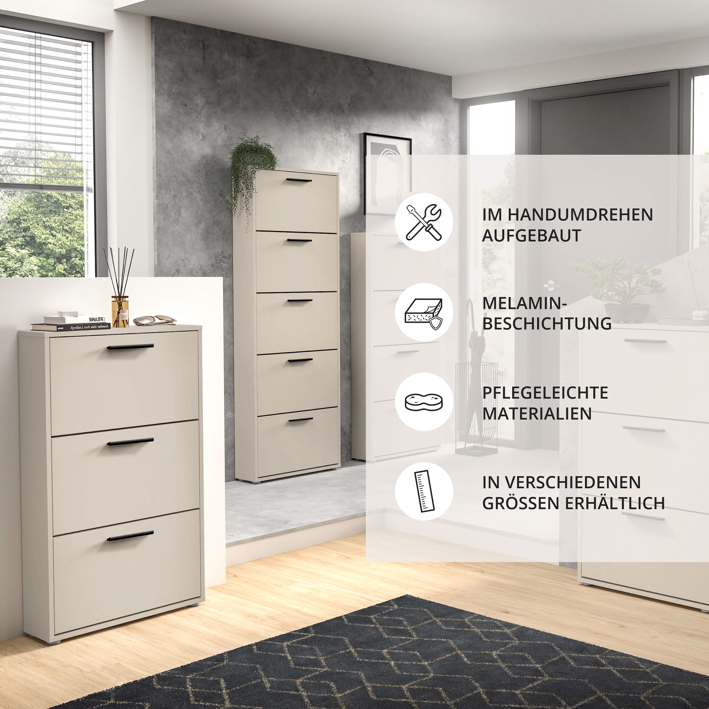 HBZ Schuhkommode »Sam Schuhkipper, Schuhschrank BxHxT 59x169x17 cm« 1 Stk. tlg. Breite 59cm, FSC-Mix Credit