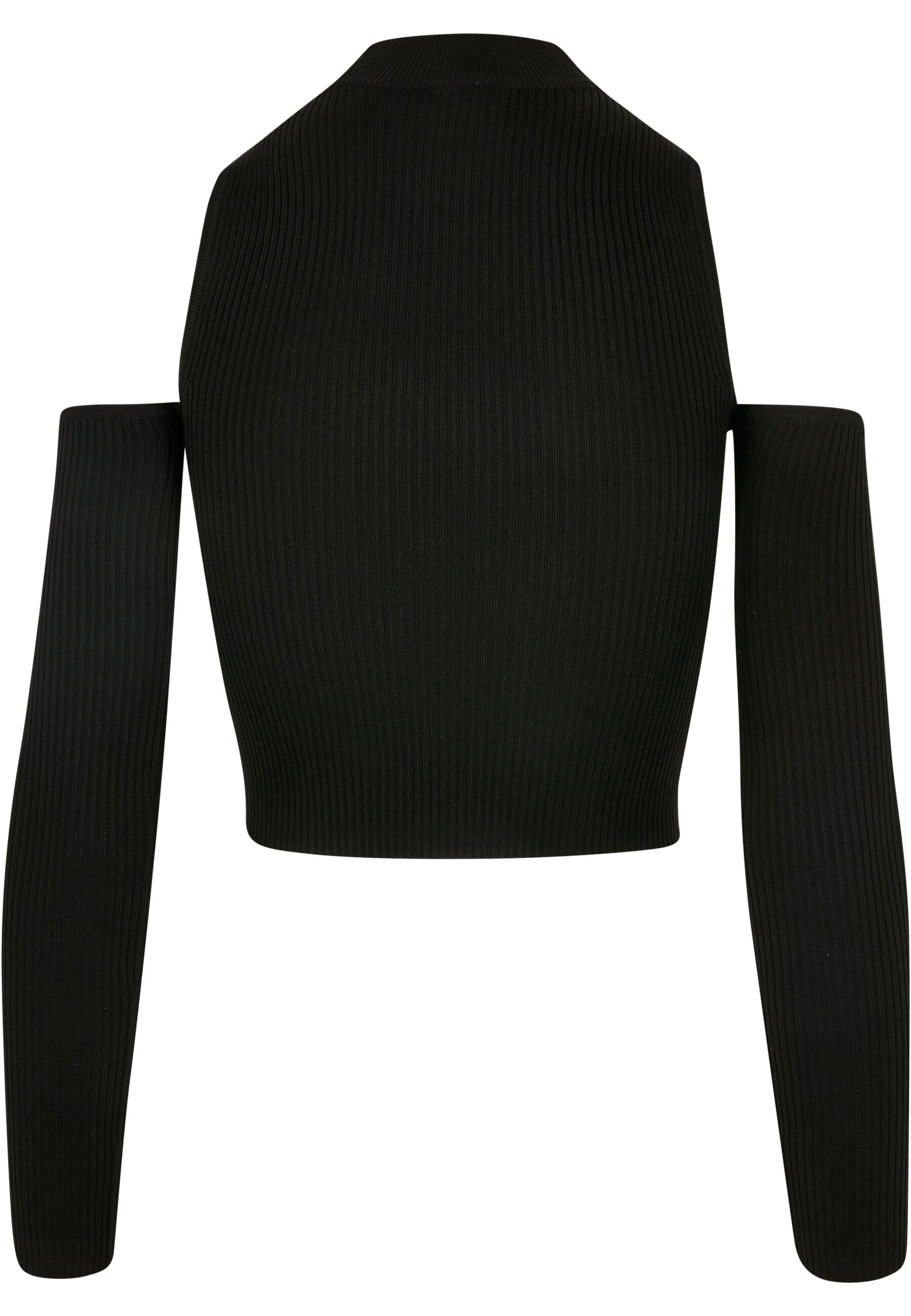 URBAN CLASSICS Rundhalspullover »Urban Classics Damen Ladies Rib Knit Cut Out Sleeve Longsleeve«, (1 tlg.)
