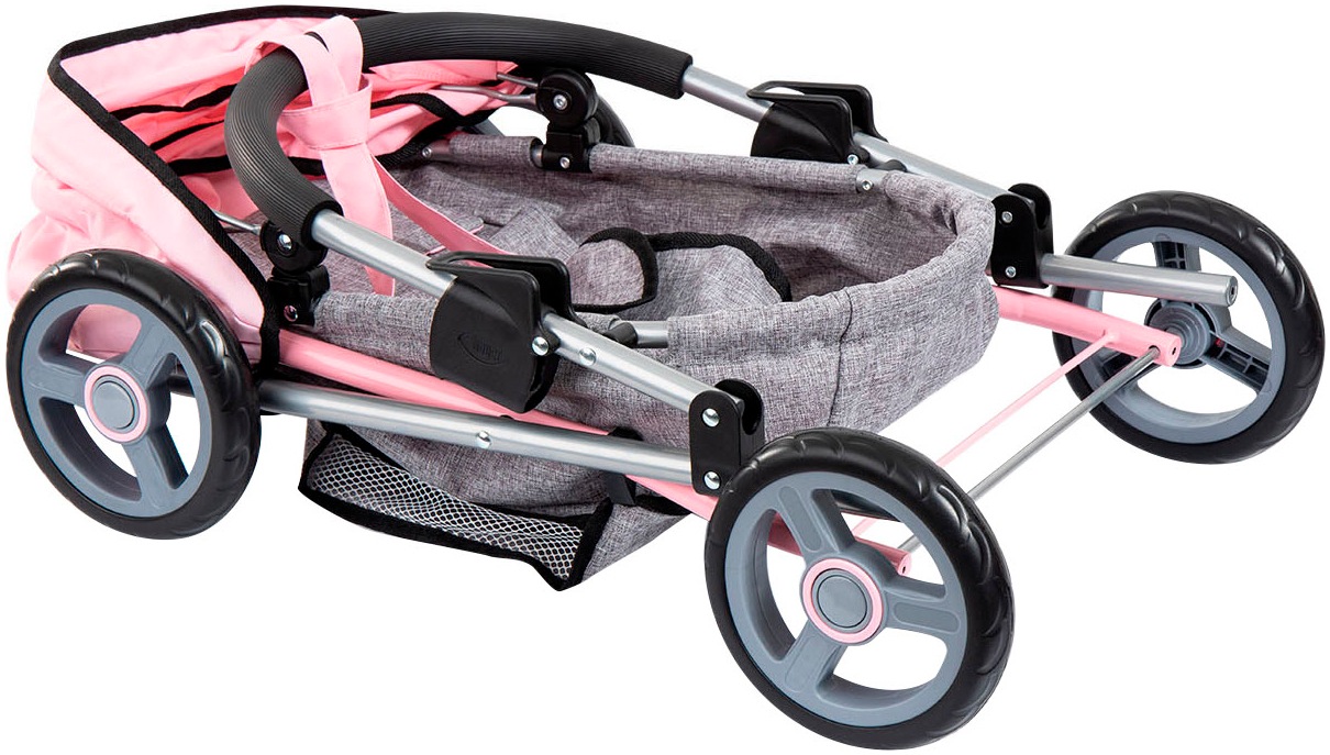 Bayer Puppenwagen »Cosy, grau/rosa«, mit Wickeltasche