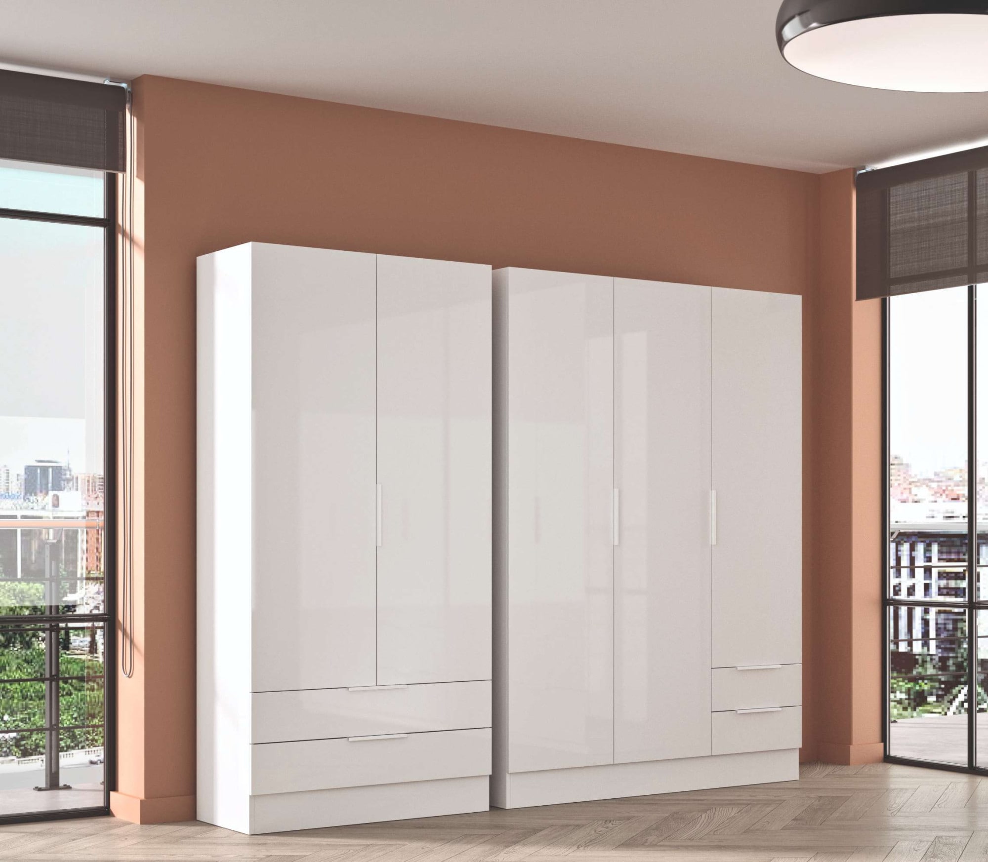 Composad Garderobenschrank »Espresso,Kleiderschrank, Raumsparschrank, Multifunktionsschrank«, (1 St.), mit 2 Türen und 2 Schubladen