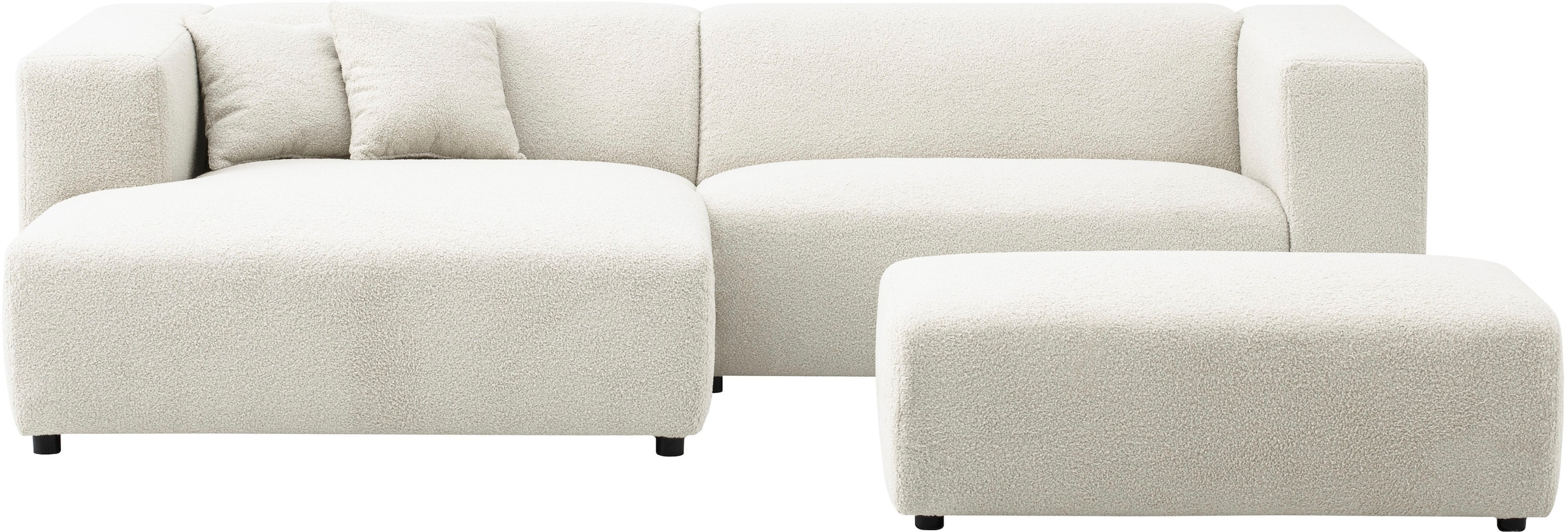 andas Polsterecke »BAKELS, Ecksofa-Set mit Hocker, L-Form mit Schlaffunktion«, Ecksofa-Set (incl. Hocker) im trendigen Megacord