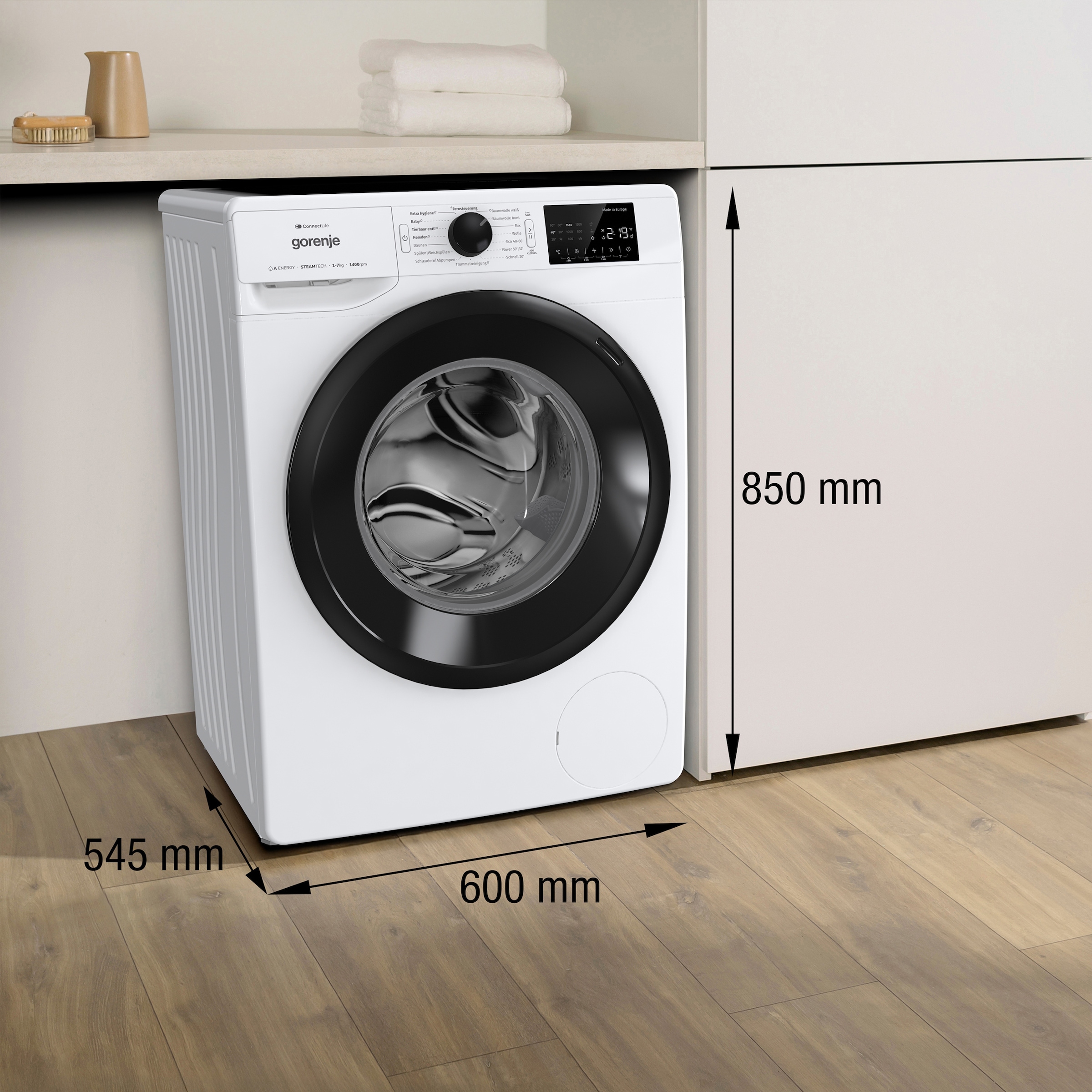 GORENJE Waschmaschine »WPNEI74A1TS«, 7 kg, 1400 U/min, Energieklasse A-10%
