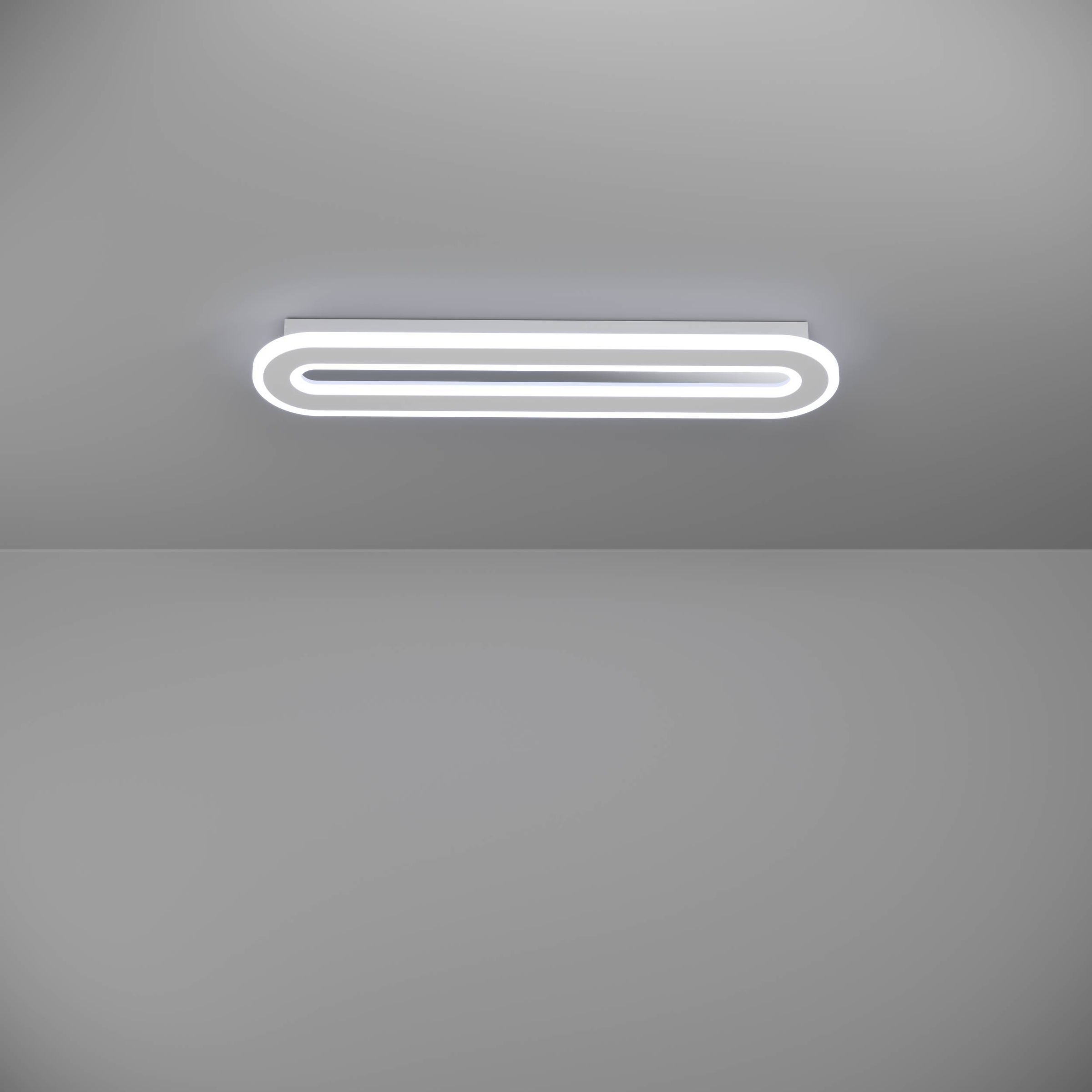 EGLO Deckenleuchte »Macchioni Deckenlampe, Küchenlampe aus Metall und Kunststoff, Lampe« LED-Modul 1 Stk. Kaltweiß | Neutralweiß | Warmweiß Wand-/Deckenleuchte - L55 x B12 x H4,5 cm - weiß - 20W inkl.