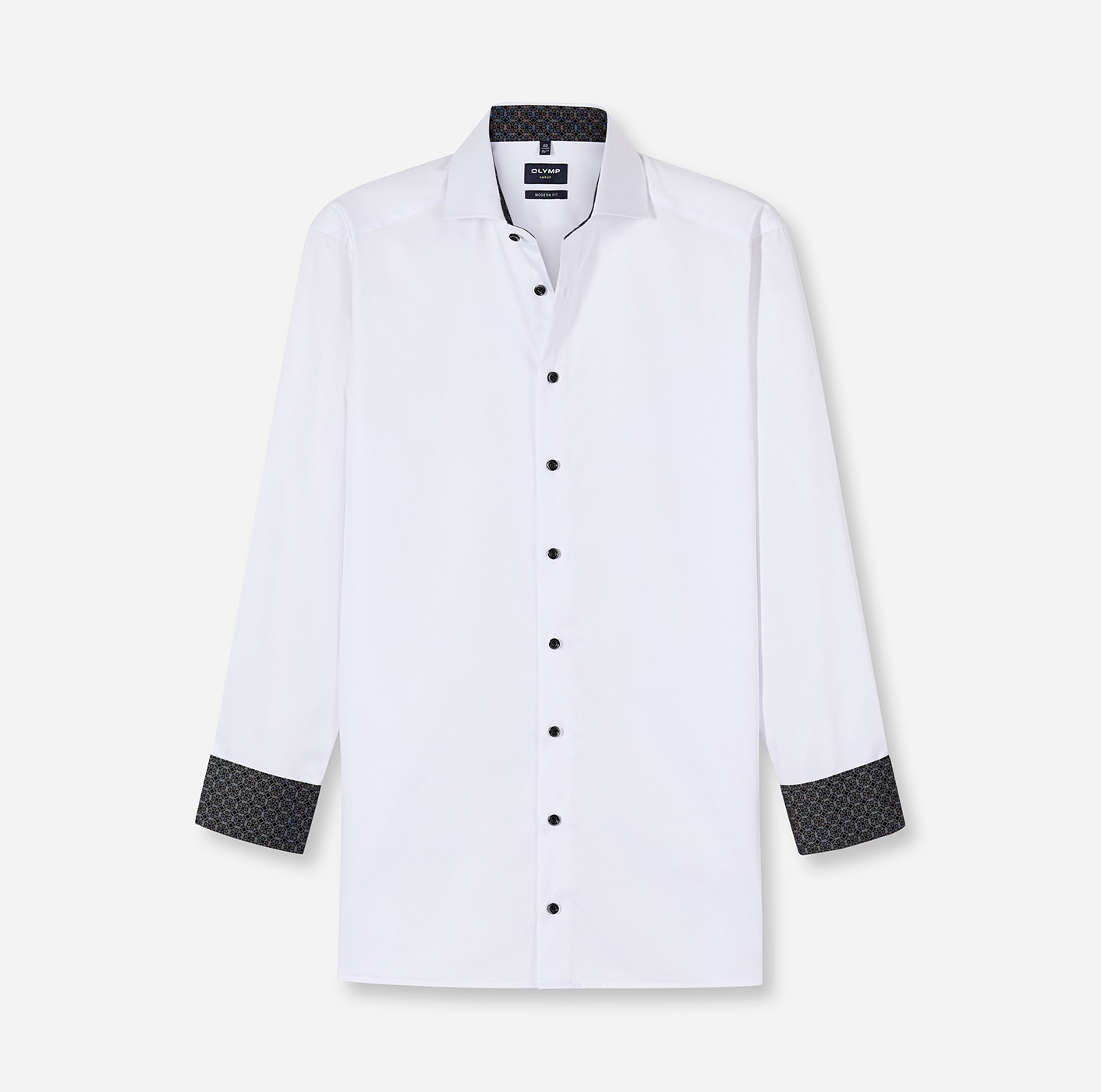 OLYMP Langarmhemd "Luxor modern fit" Global-Kentkragen, Businesshemd, modern fit