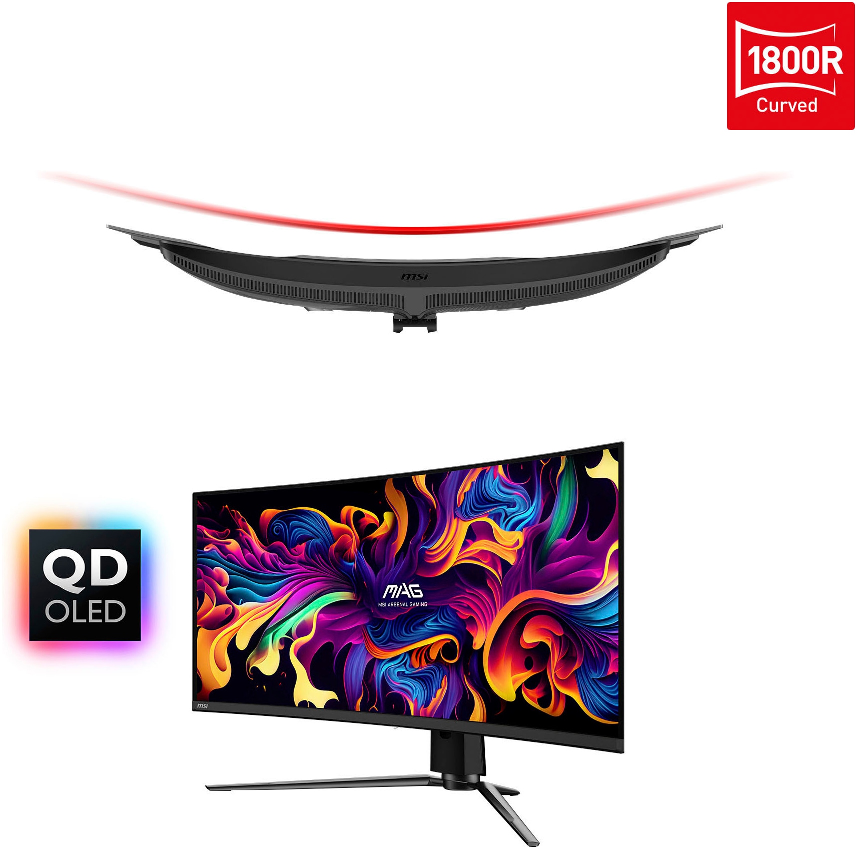 MSI Curved-Gaming-Monitor »MAG 341CQP QD-OLED«, 87 cm/34 Zoll, 3440 x 1440 px, UWQHD, 0,03 ms Reaktionszeit, 175 Hz