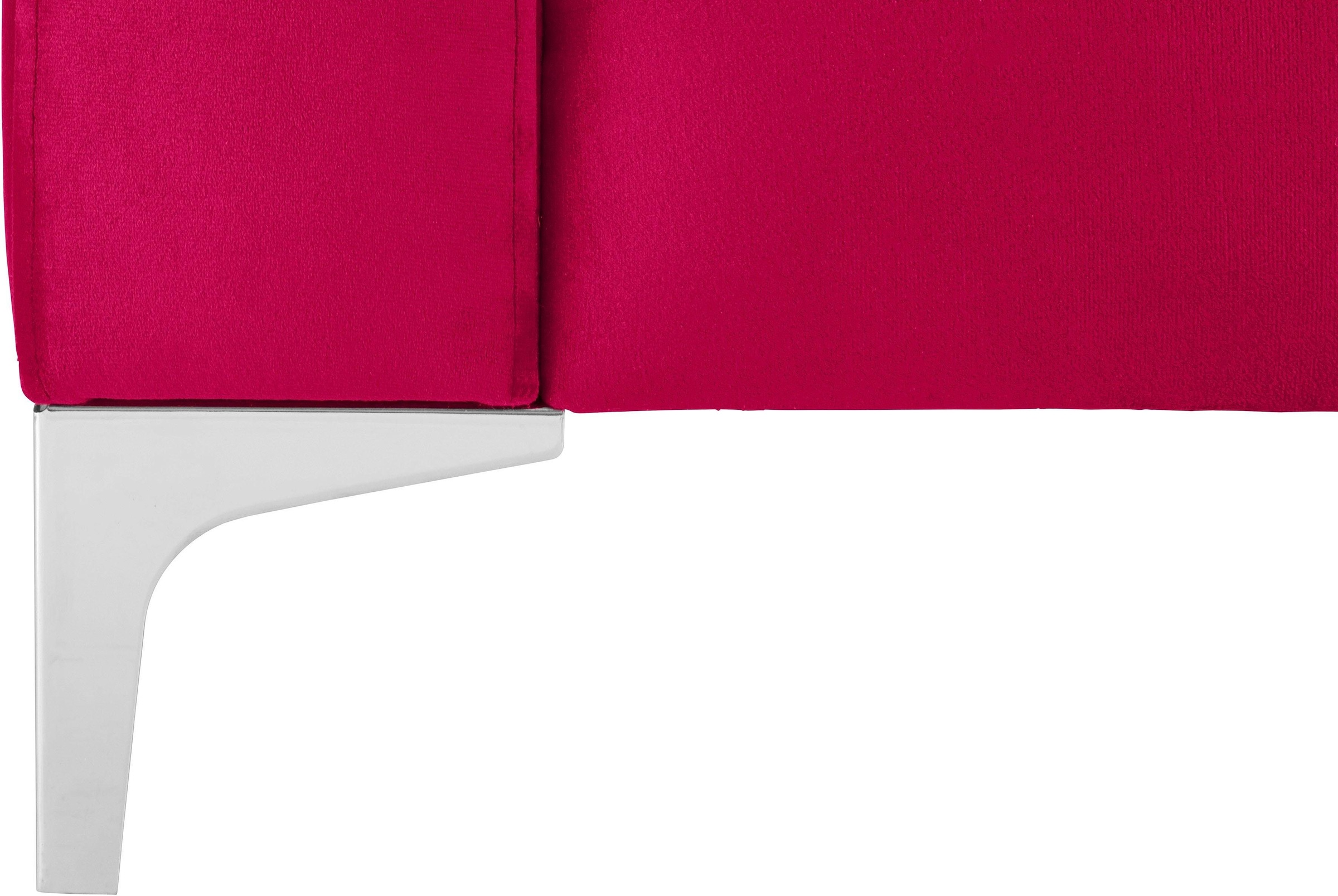 Leonique 3-Sitzer »Miami«, 3-Sitzer Sofa, pink, Velours, Chromfüße, Design, 245x97x85