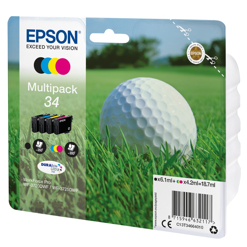 Epson Tintenpatrone »Epson Golf ball Multipack 4-colours 34 DURABrite Ultra Ink«