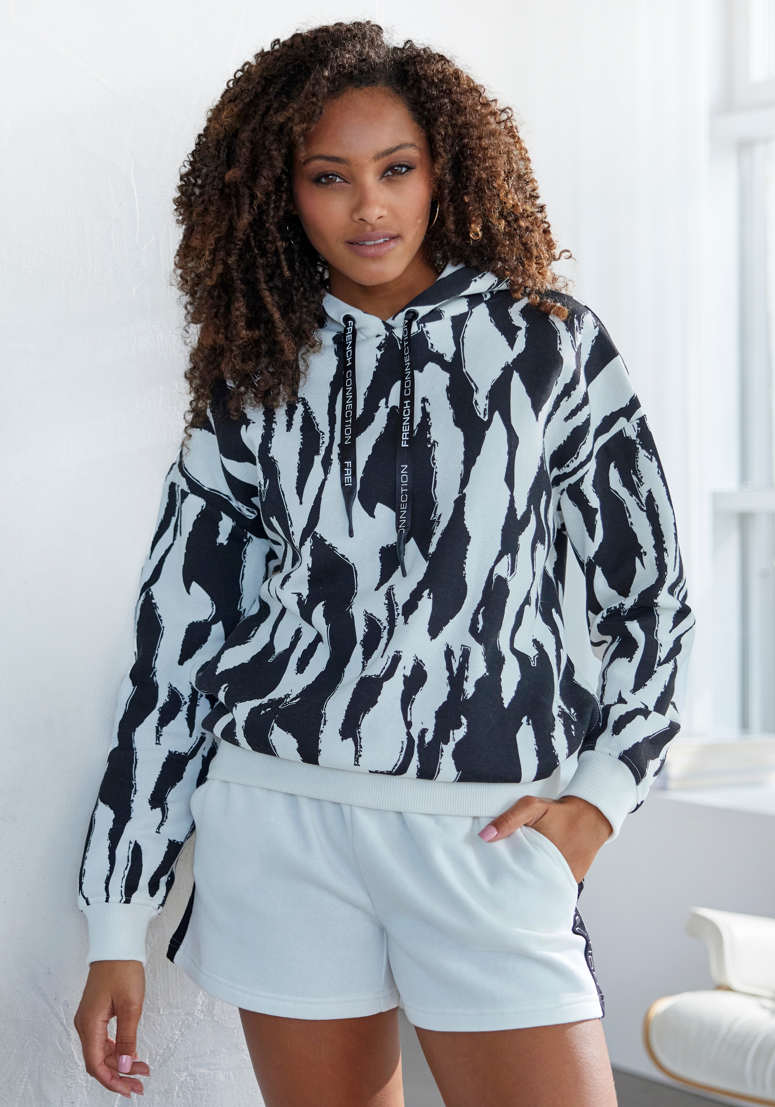 French Connection Hoodie, im Allover Print, Loungewear