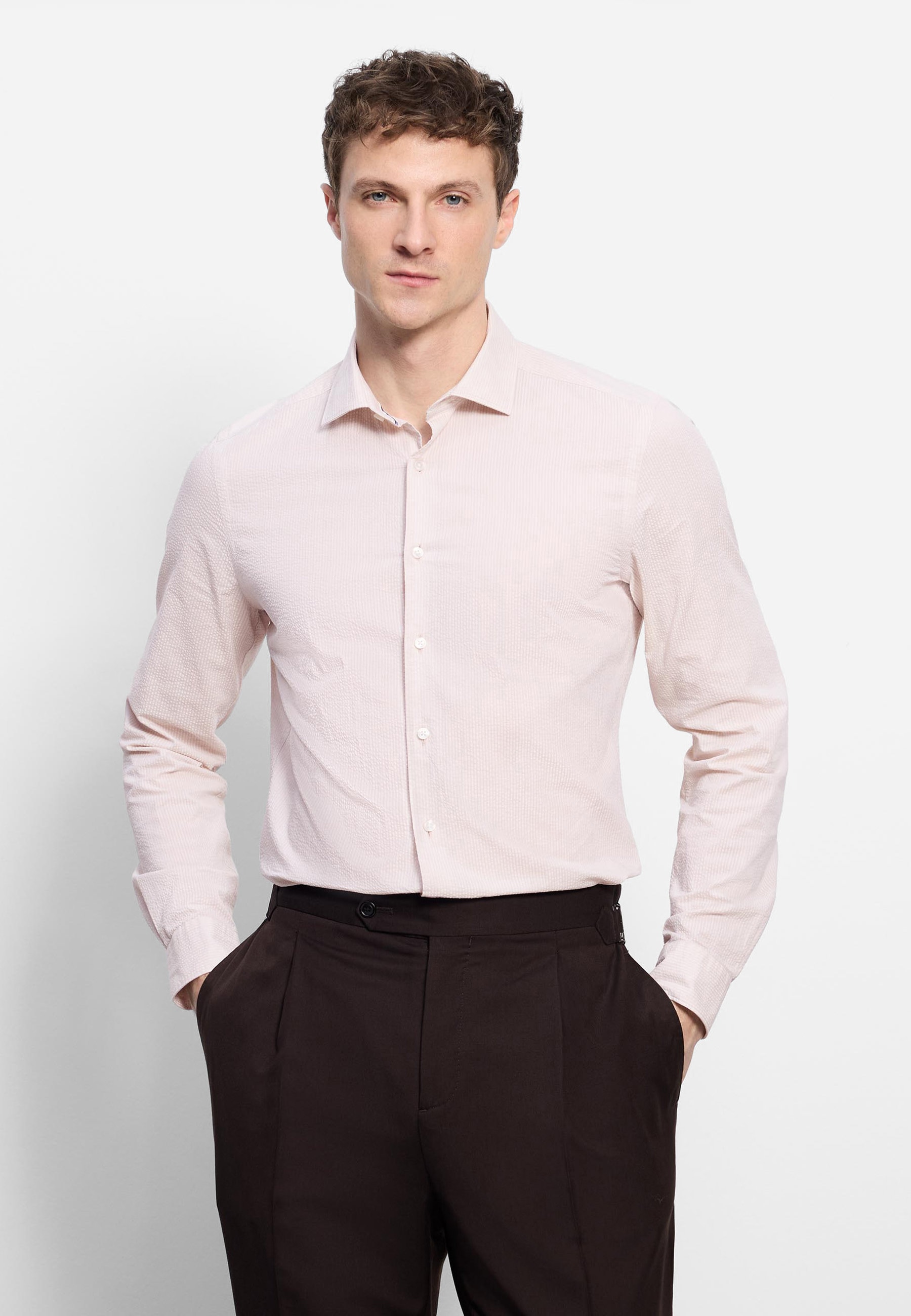 OLYMP Businesshemd "OLYMP Level Five garment washed, Body Fit, Kent"