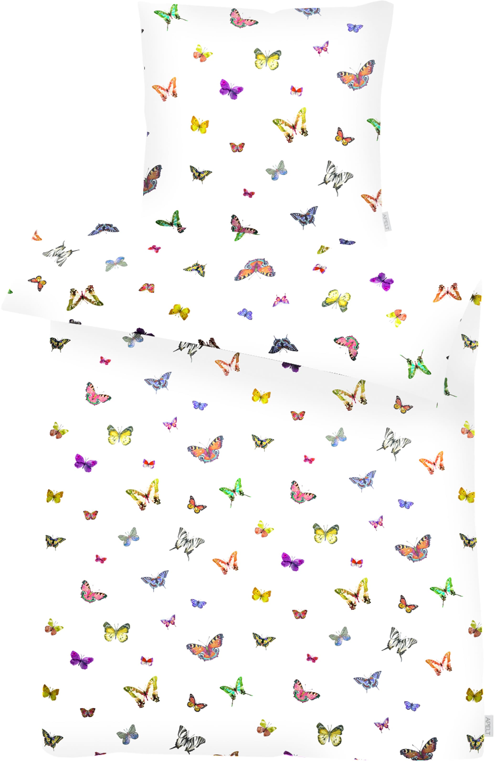 APELT Bettwäsche »Lucky«, Farbig tanzende Schmetterlinge, modische Statement im Schlafbereich