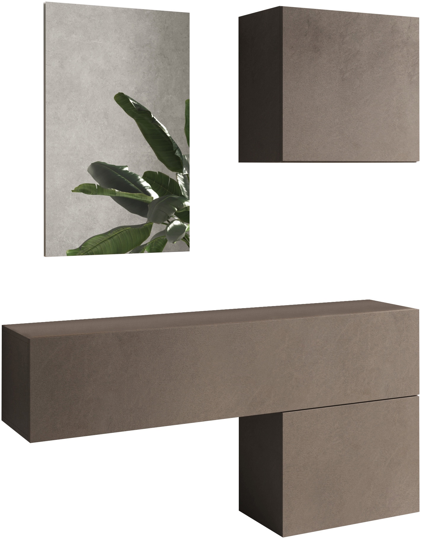 Home affaire Garderoben-Set "Infinity, 4tlg. Breite 138 cm, Höhe variabel, moderne Garderobe" Spar-Set, 4 Stk. tlg.