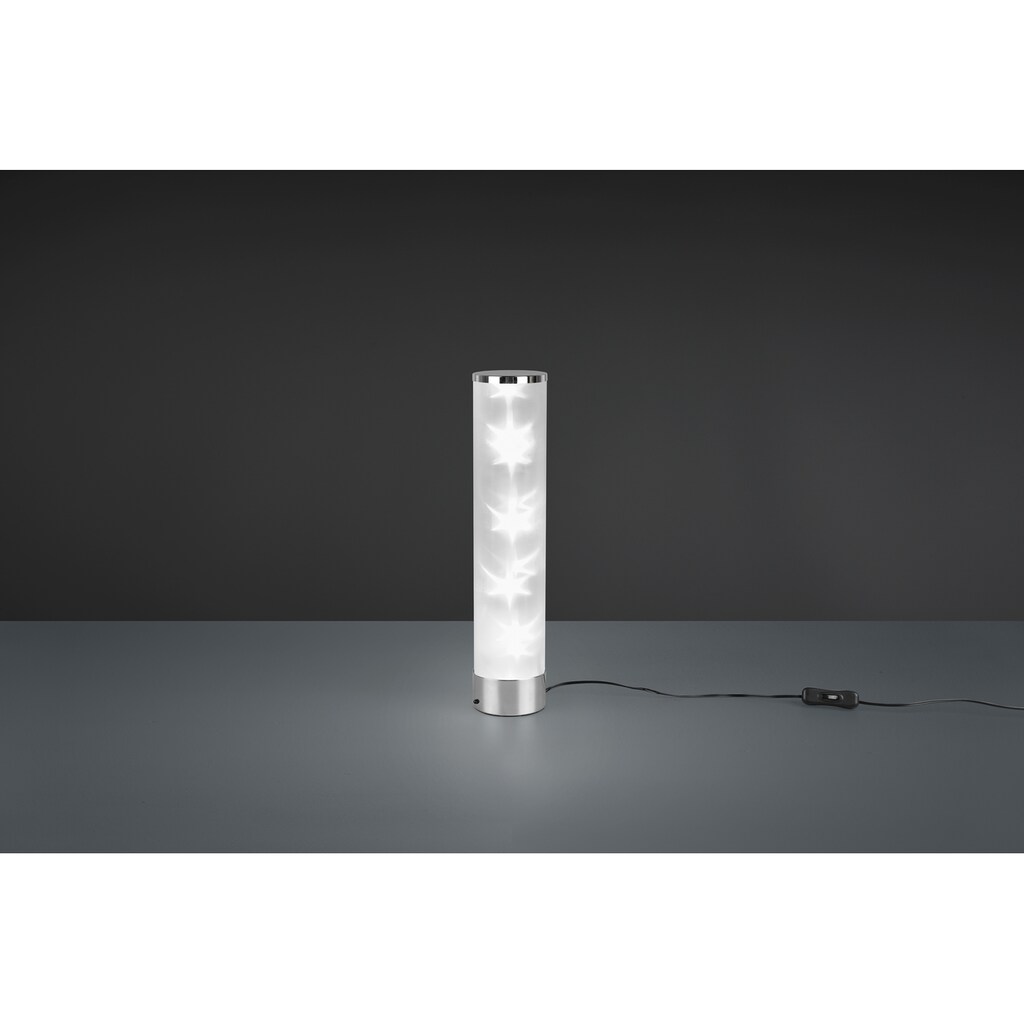 TRIO Leuchten LED Tischleuchte »RICO, LED Hologram Tischleuchte mit Fernbedienung«, LED-Modul, 1 St., Warmweiß, Schnurschalter, integrierter Dimmer, RGBW-Farbwechsler, Memory Funktion über Fernbedienung