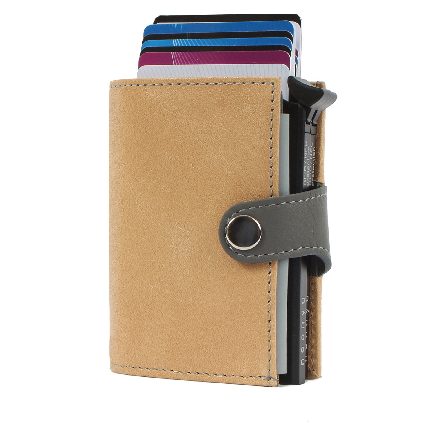 Margelisch Mini Geldbörse »noonyu double leather«, RFID Kreditkartenbörse aus Upcycling Leder