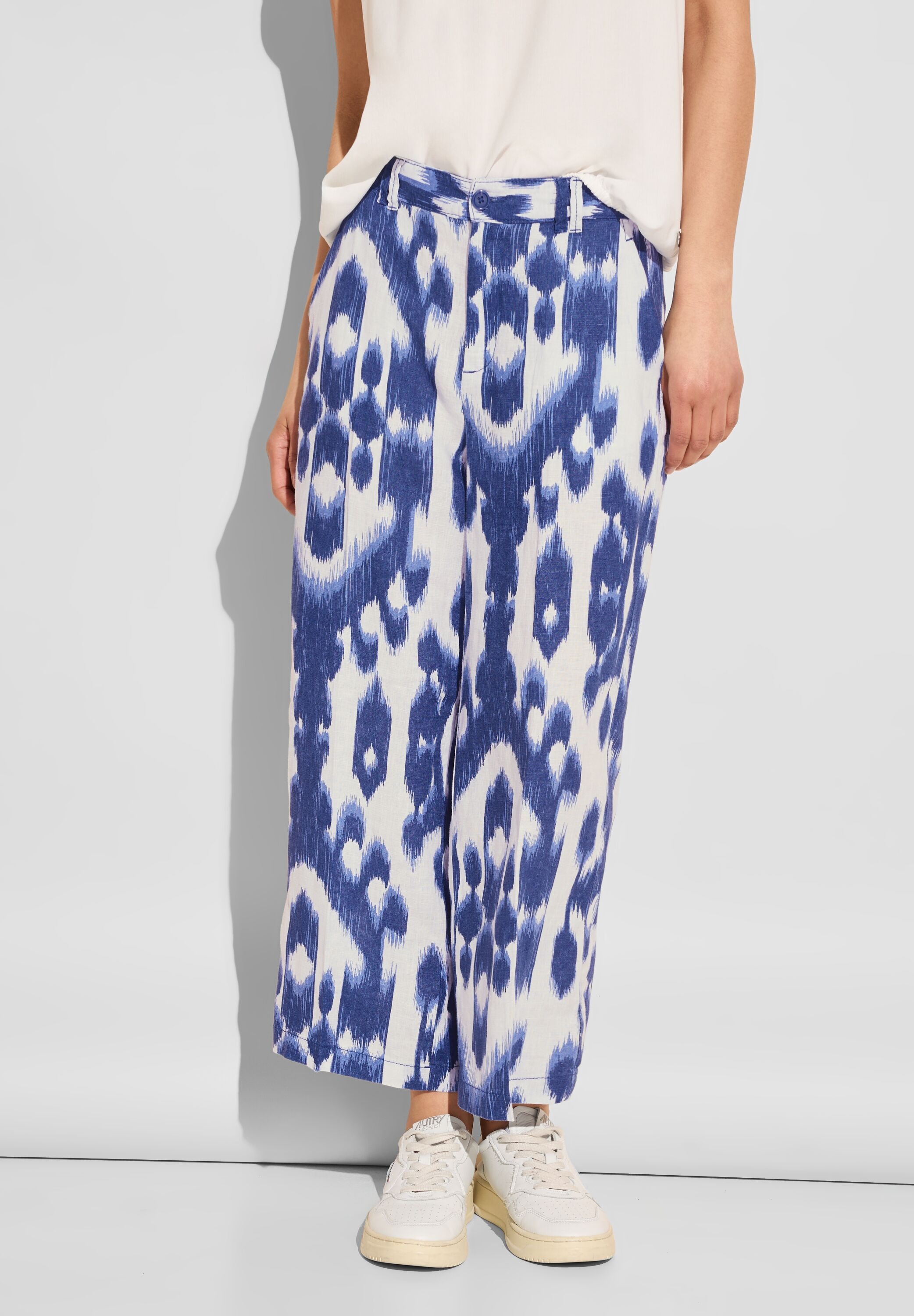 Leinenhose, mit Ikat Muster