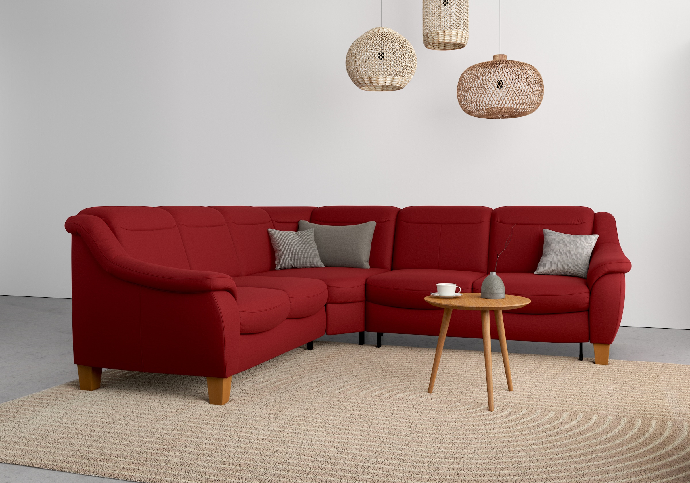 Home affaire Ecksofa "Caldera L-Form" Federkern, wahlweise mit Kopfteilvers günstig online kaufen