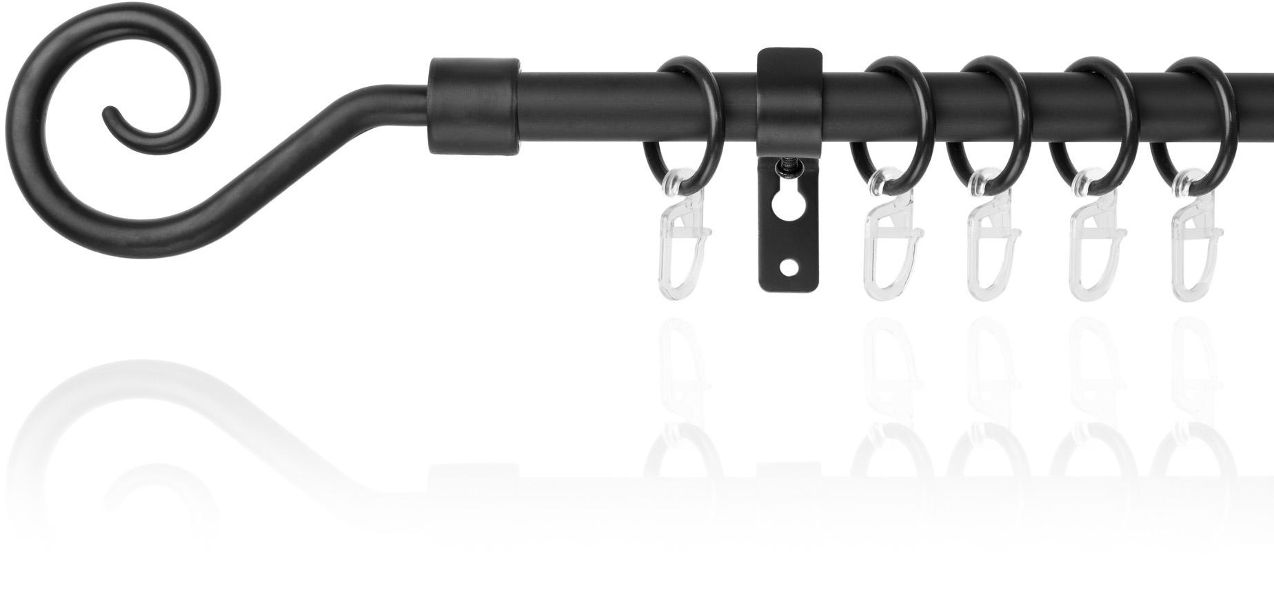 LICHTBLICK ORIGINAL Gardinenstange "Kringel" Ø 16 mm 1 läufig-läufig Fixmaß günstig online kaufen