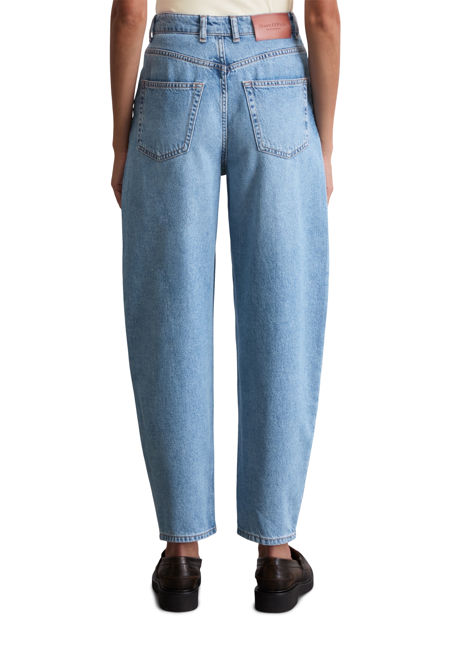 Marc O'Polo High-waist-Jeans, hohe Taille, lockere Passform, verkürzte Länge
