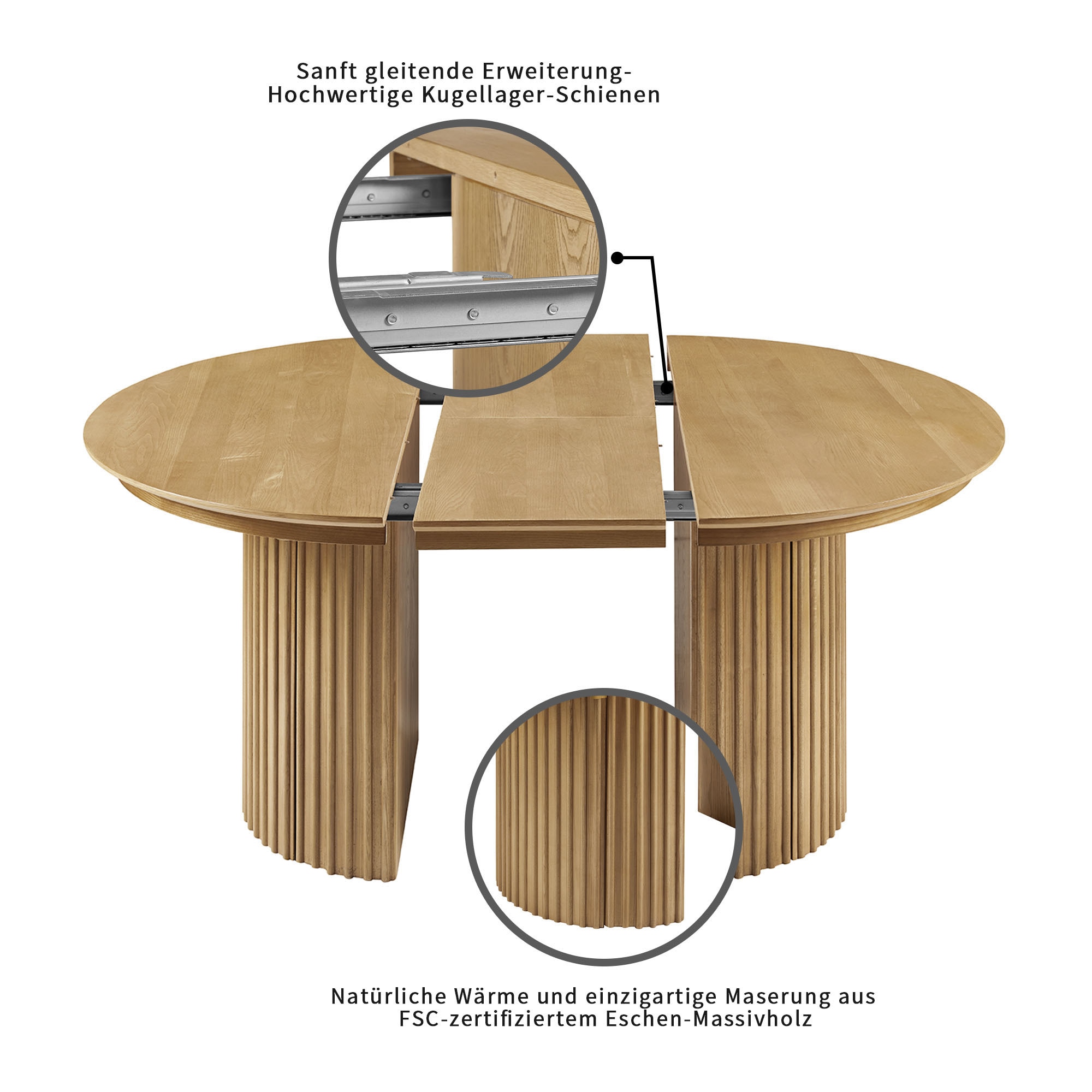 OTTO home Esstisch »Clozie« Design-Esstisch in Eichenoptik mit cleverem Stauraum & Ausziehfunktion