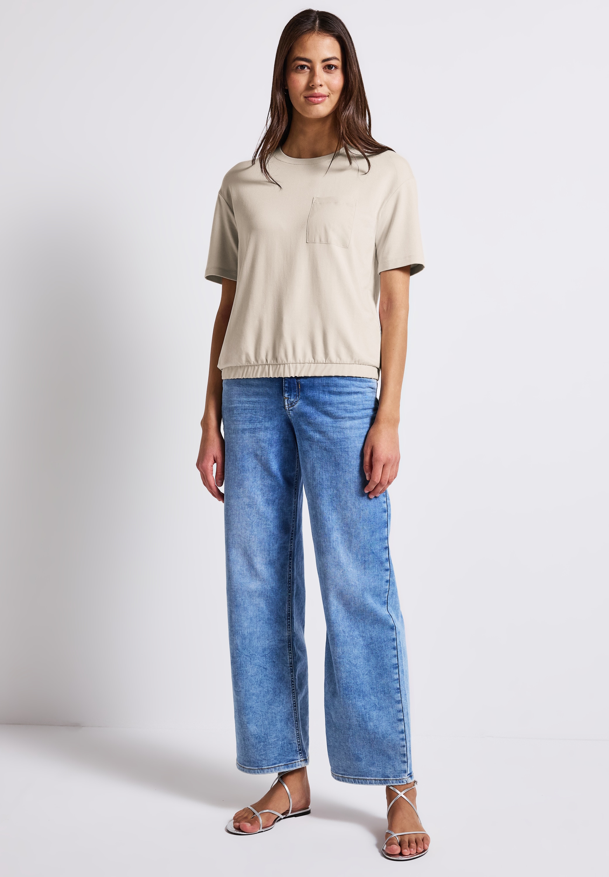 STREET ONE T-Shirt, aus elastischem Materialmix