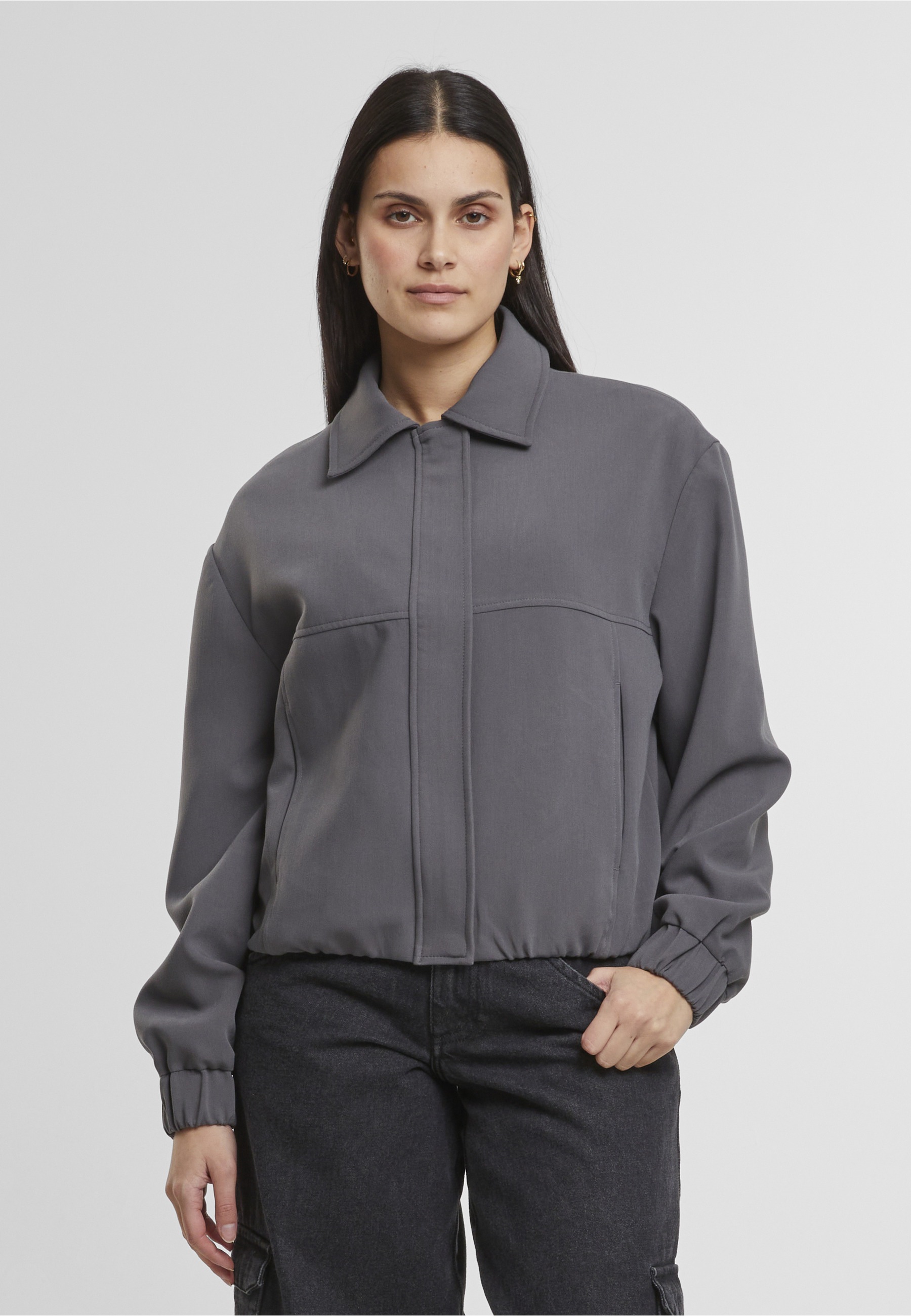 URBAN CLASSICS Allwetterjacke »Urban Classics Ladies Short Blouson« 1 Stk. tlg. ohne Kapuze