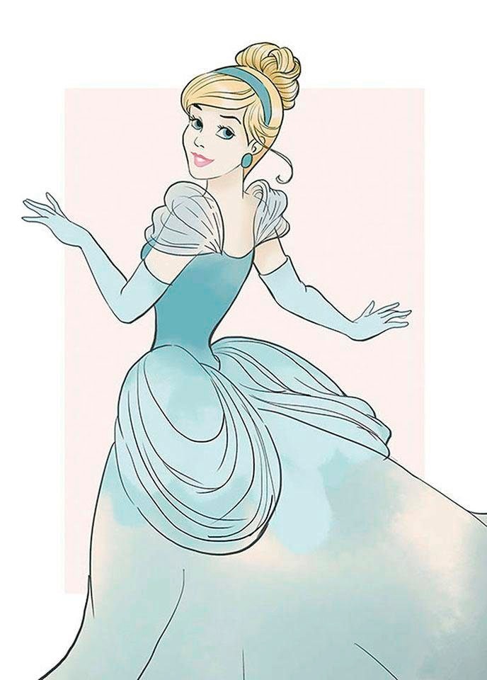 Komar Bild "Cinderella Beauty" Disney 1 Stk. tlg. Wandbild zur Dekoration im Kinderzimmer - ohne Rahmen