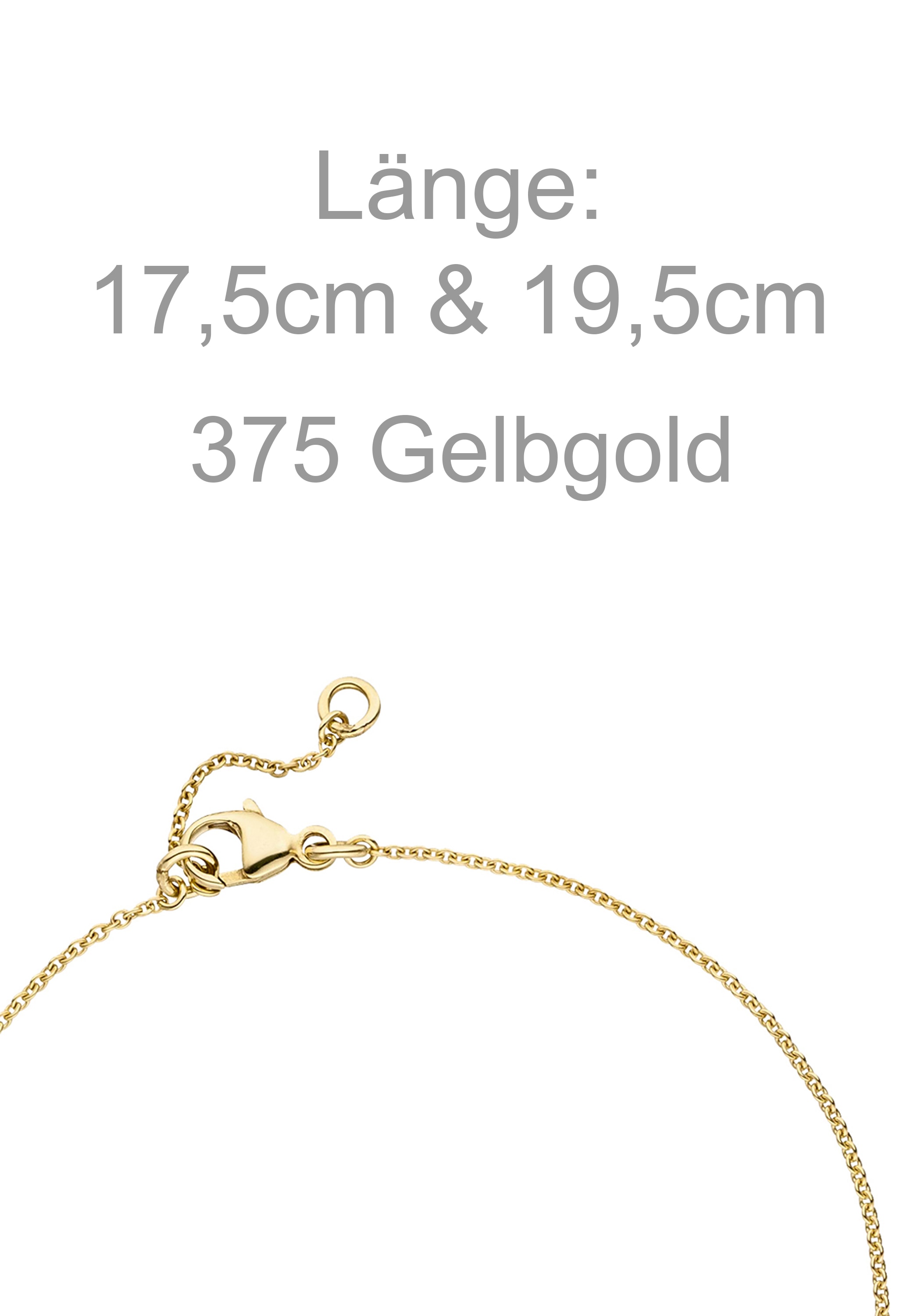 JOBO Goldarmband »Unendlichkeit« 375 Gold bicolor mit 7 Zirkonia 19,5 cm