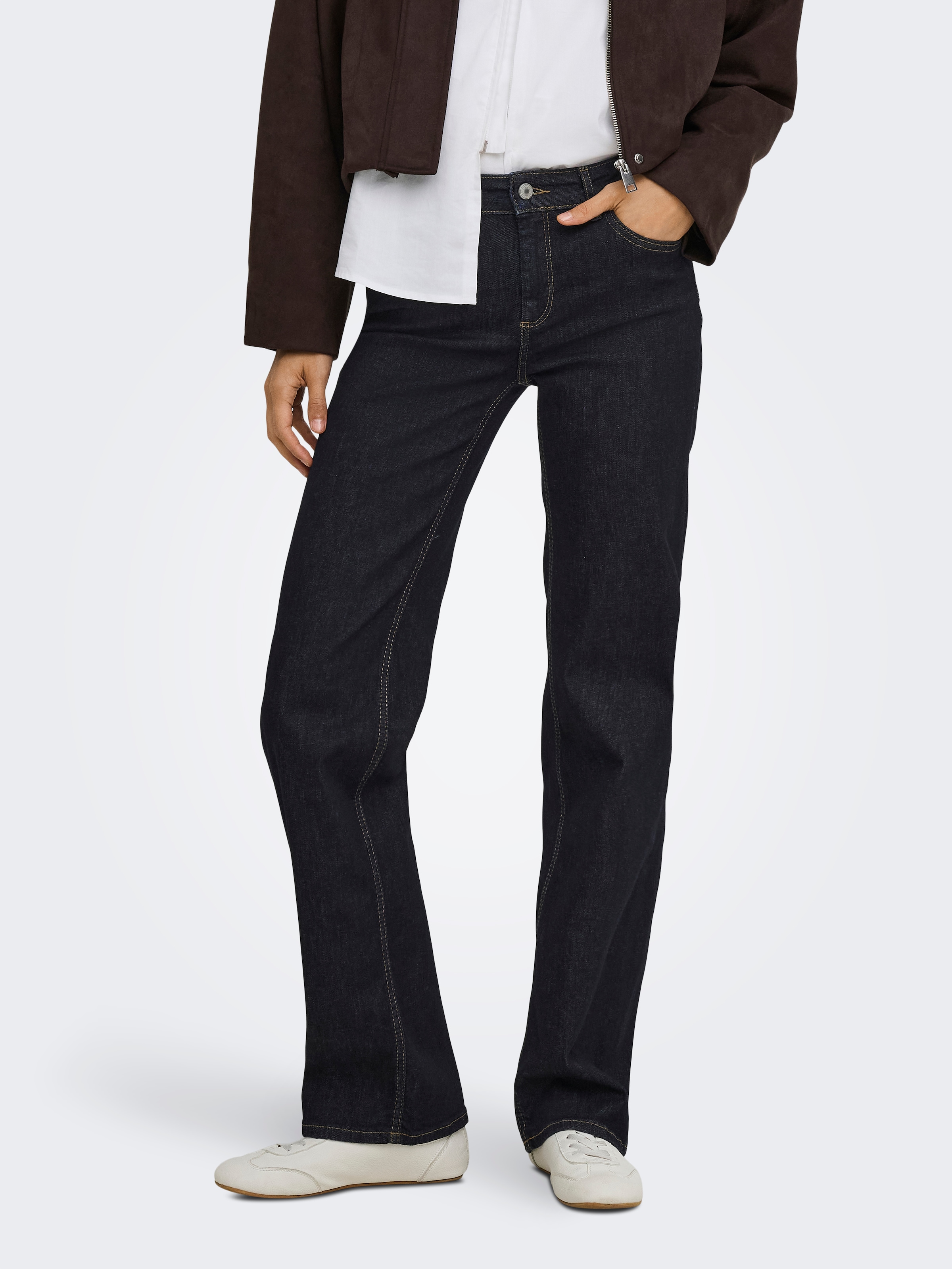 ONLY Straight-Jeans "ONLBLUSH MID STRAIGHT DNM TAI774 NOOS" Baumwollmischung
