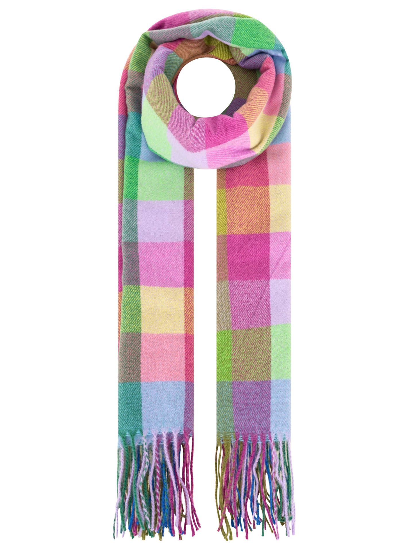 Zwillingsherz Schal »Classic Karo« zeitloses Karomuster, weiche Qualität, Fransenabschluss, multicolor