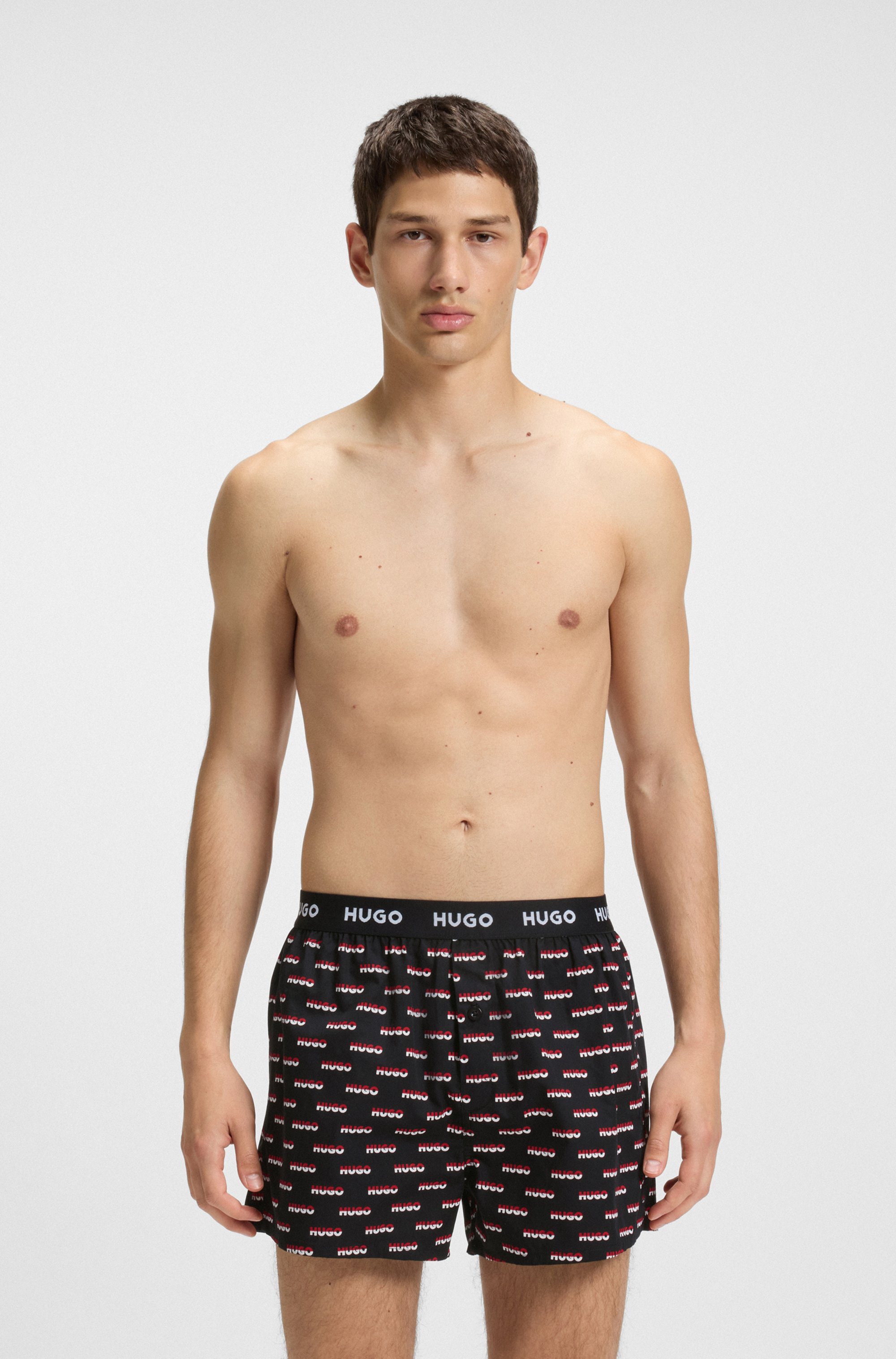 Thumbnail - HUGO Underwear Webboxer "WOVEN BOXER TR" Packung, 3er-Pack, 3 Stk. Webboxer mit HUGO Schriftzug