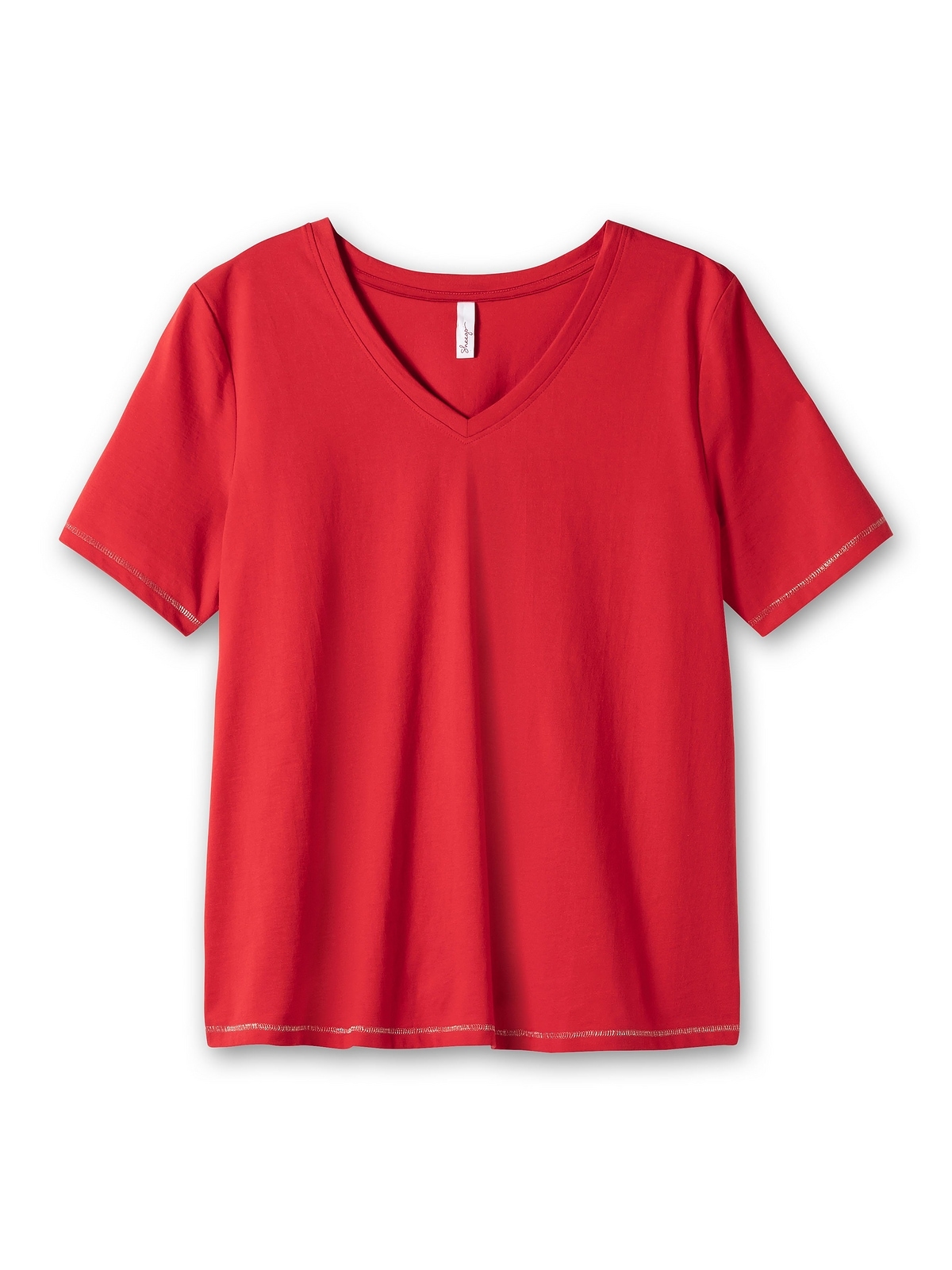 Sheego T-Shirt »Große Größen«, BAUR Glitzerdruck kaufen der kleinem | mit für Schulter auf