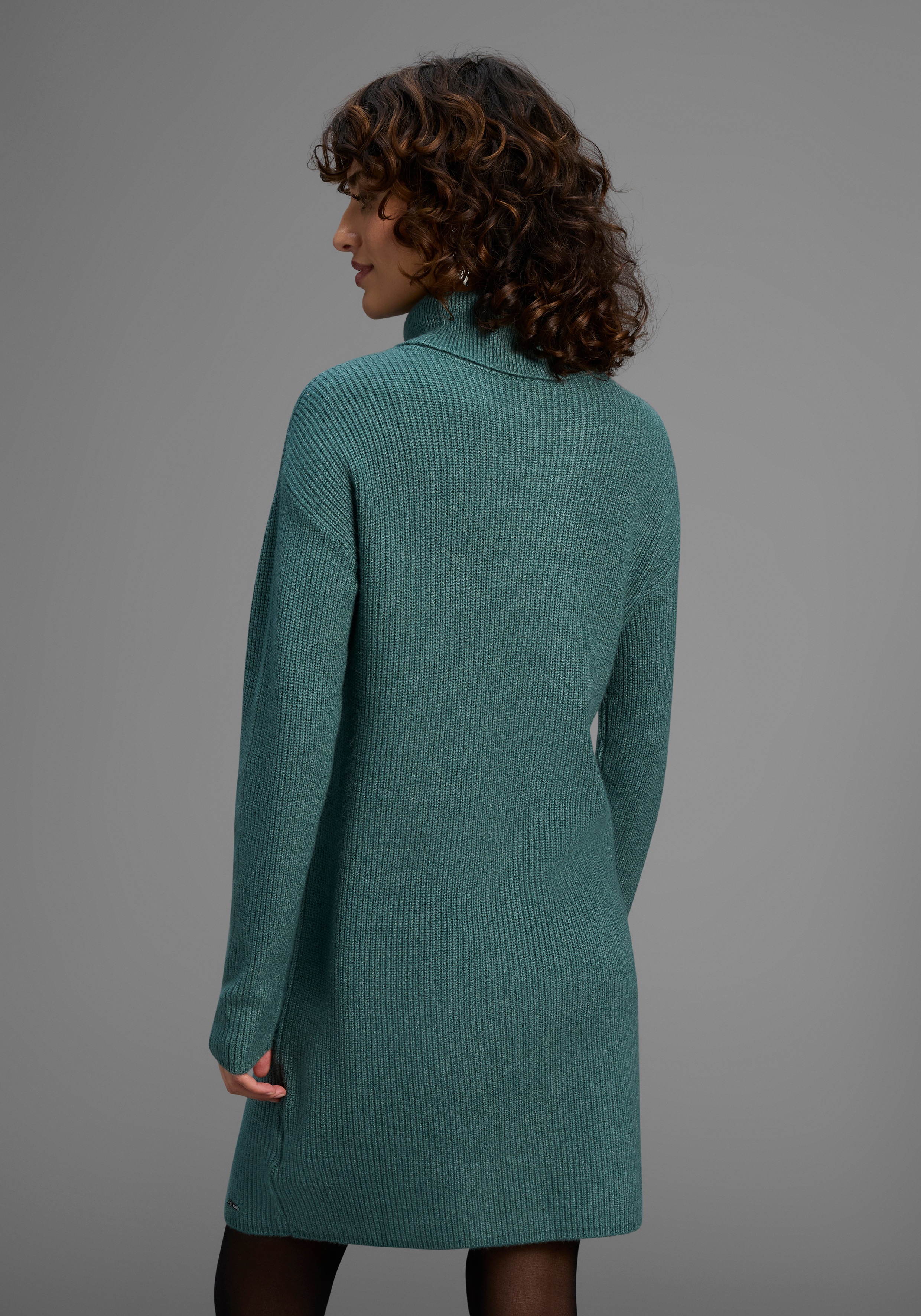 Thumbnail - Laura Scott Strickkleid Ohne Tasche Ohne Taschen aus Grobstrick mit Rollkragen - NEUE KOLLEKTION