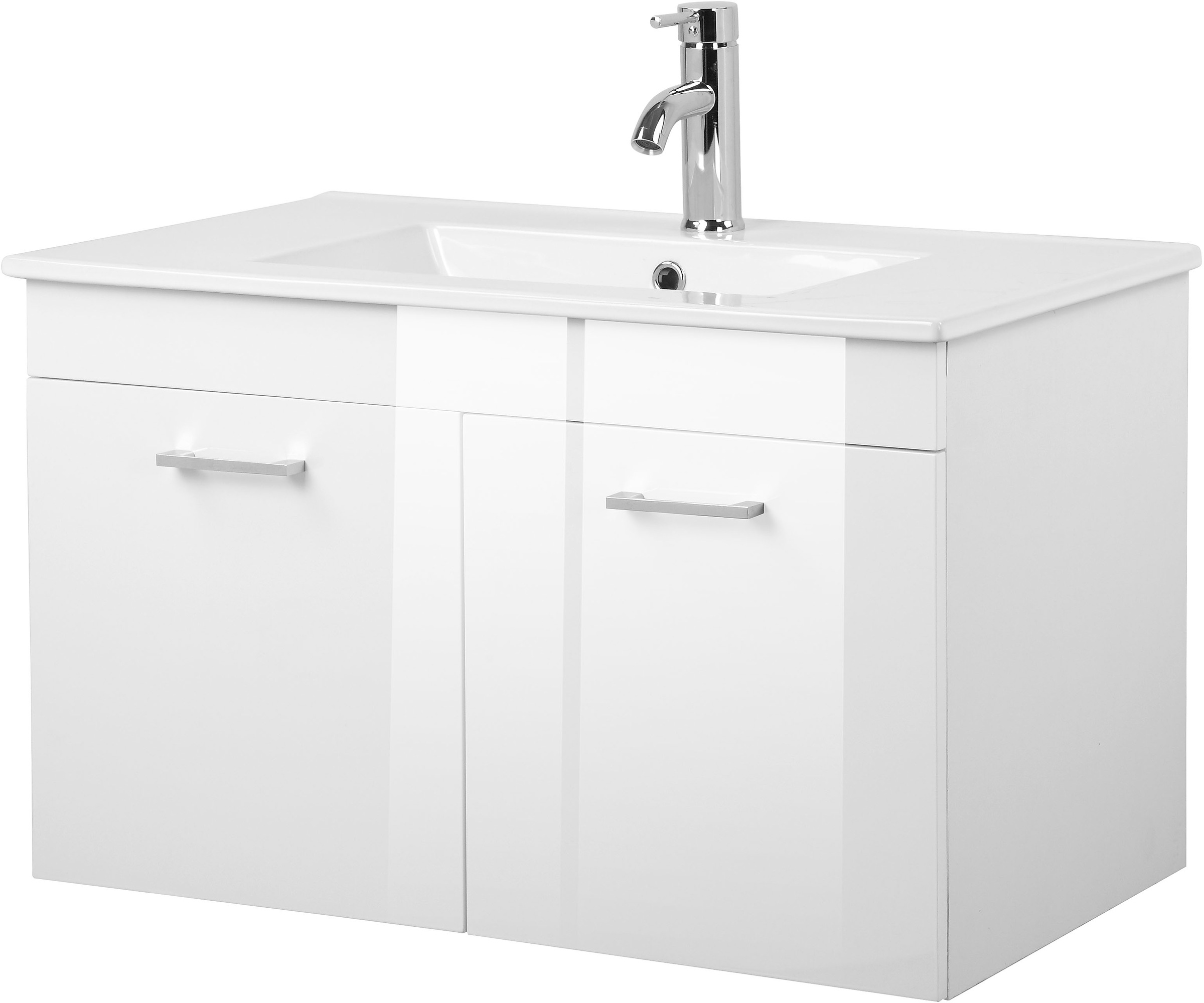 welltime Waschtisch "Florenz, Breite 60cm, 2 Tür, 2 Fächer, MDF-Front" Set, günstig online kaufen