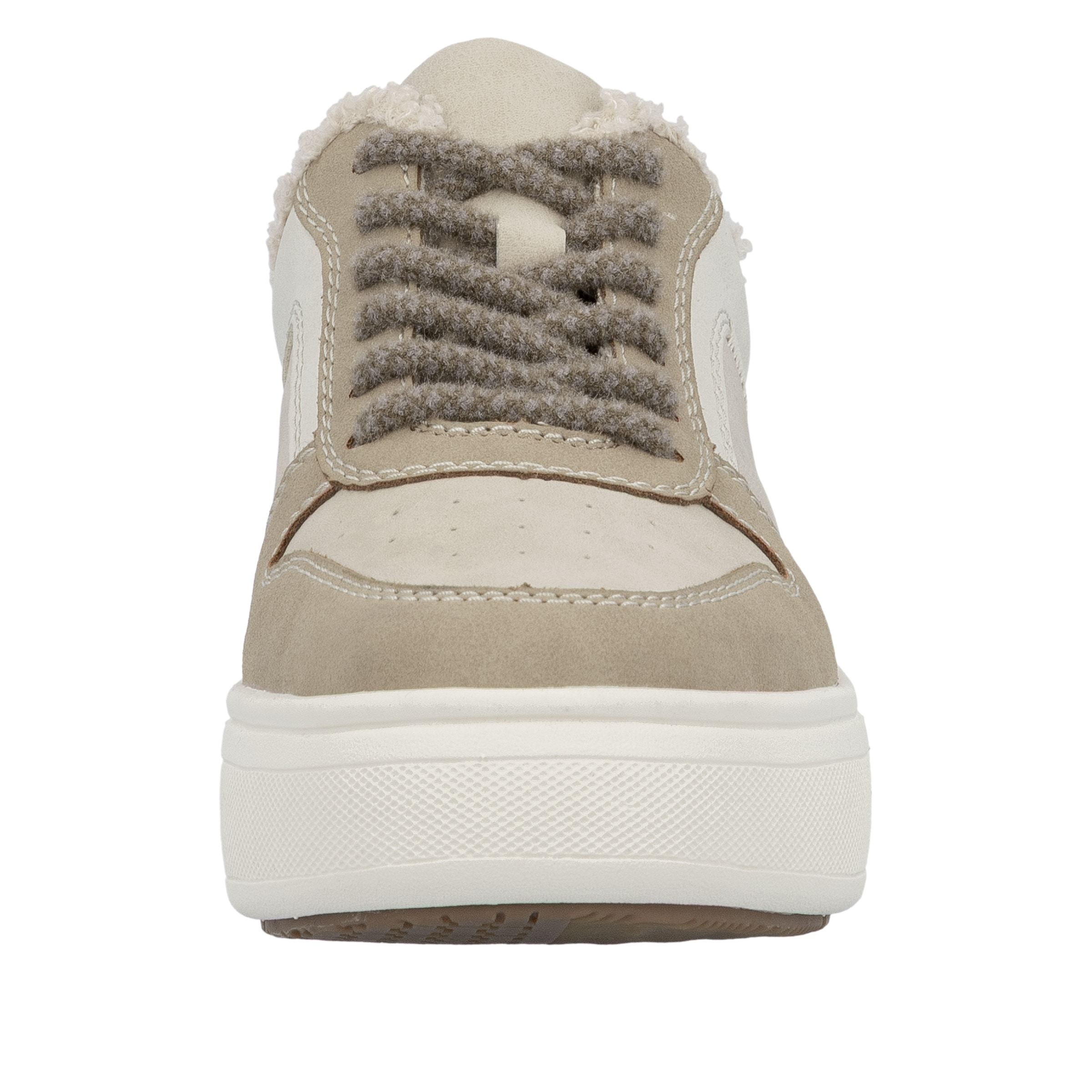 Rieker Plateausneaker, Retro-Sneaker, Schnürschuh, Halbschuh mit Teddyfutter