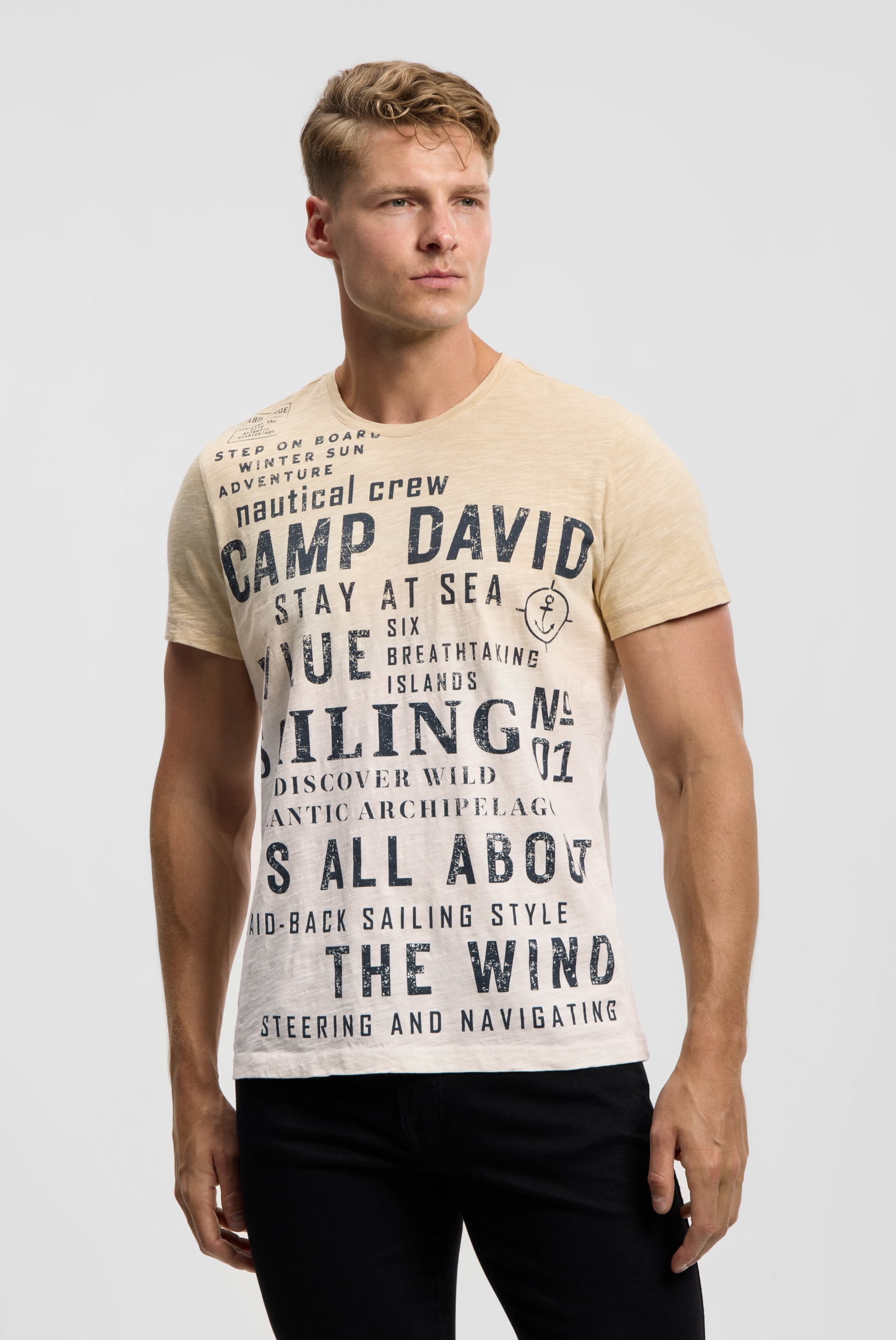 CAMP DAVID Rundhalsshirt mit Farbverlauf