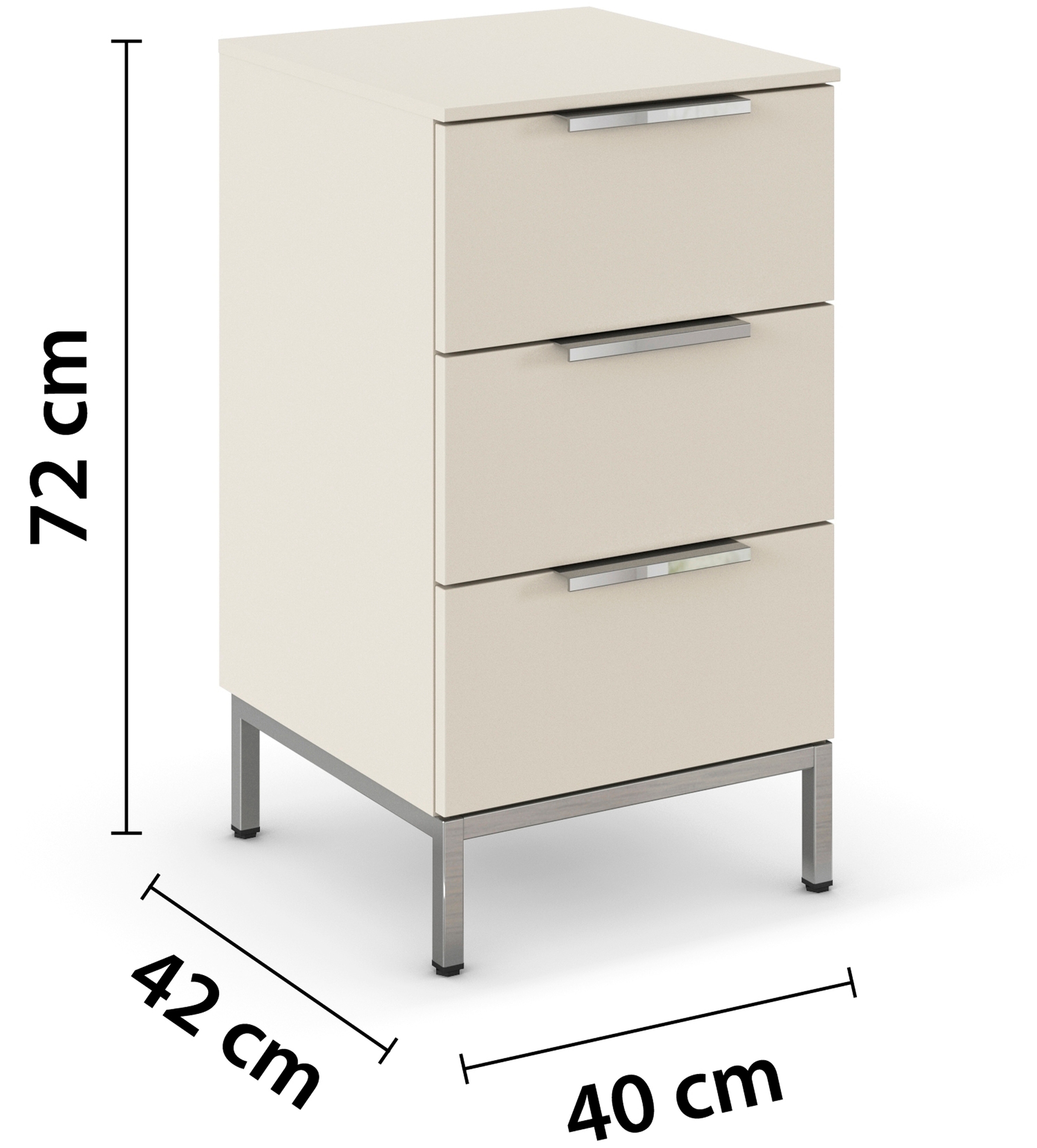rauch Nachtkommode »Nachttisch Nachtschrank Nachtkonsole FLIPP«, (Breite 40 cm), mit 3 Schubladen und Soft-Close-Funktion