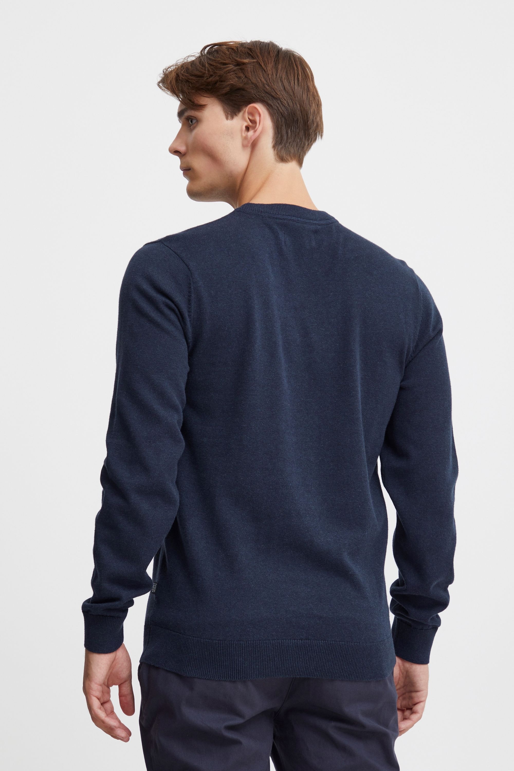 Strickfleece-Pullover CASUAL FRIDAY "Strickpullover CFKarl", Herren, Gr. 3XL, blau (schwarz navy melange), Obermaterial: 100% Baumwolle CO., Pullover 3