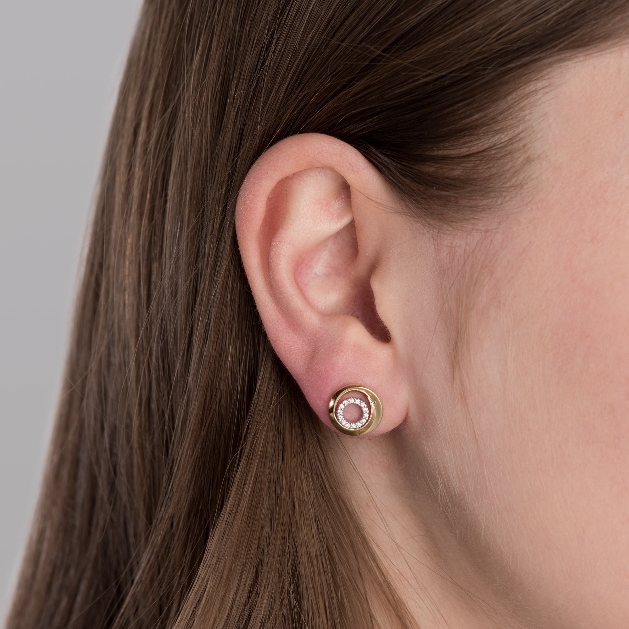 Orolino Paar Ohrstecker »Gold 585 zweifarbig mit 28 echten Brillanten zus. 0,10ct.«