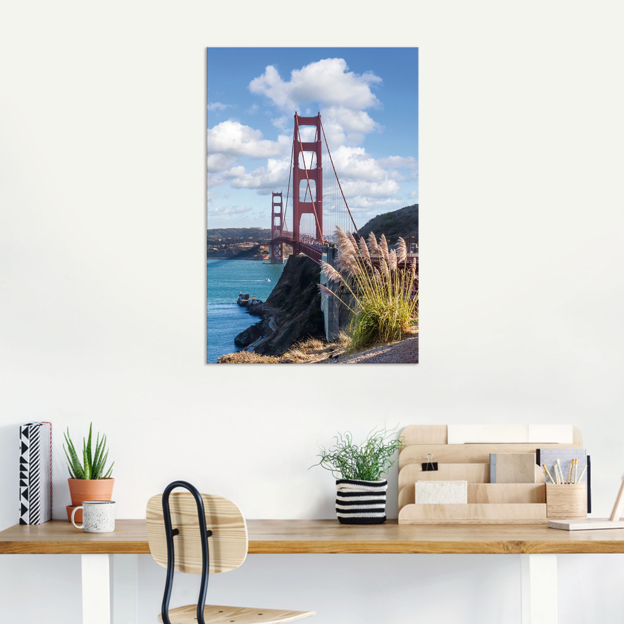 Artland Wandbild »SAN FRANCISCO Golden Gate Bridge«, San Francisco, (1 St.), als Leinwandbild in verschied. Größen