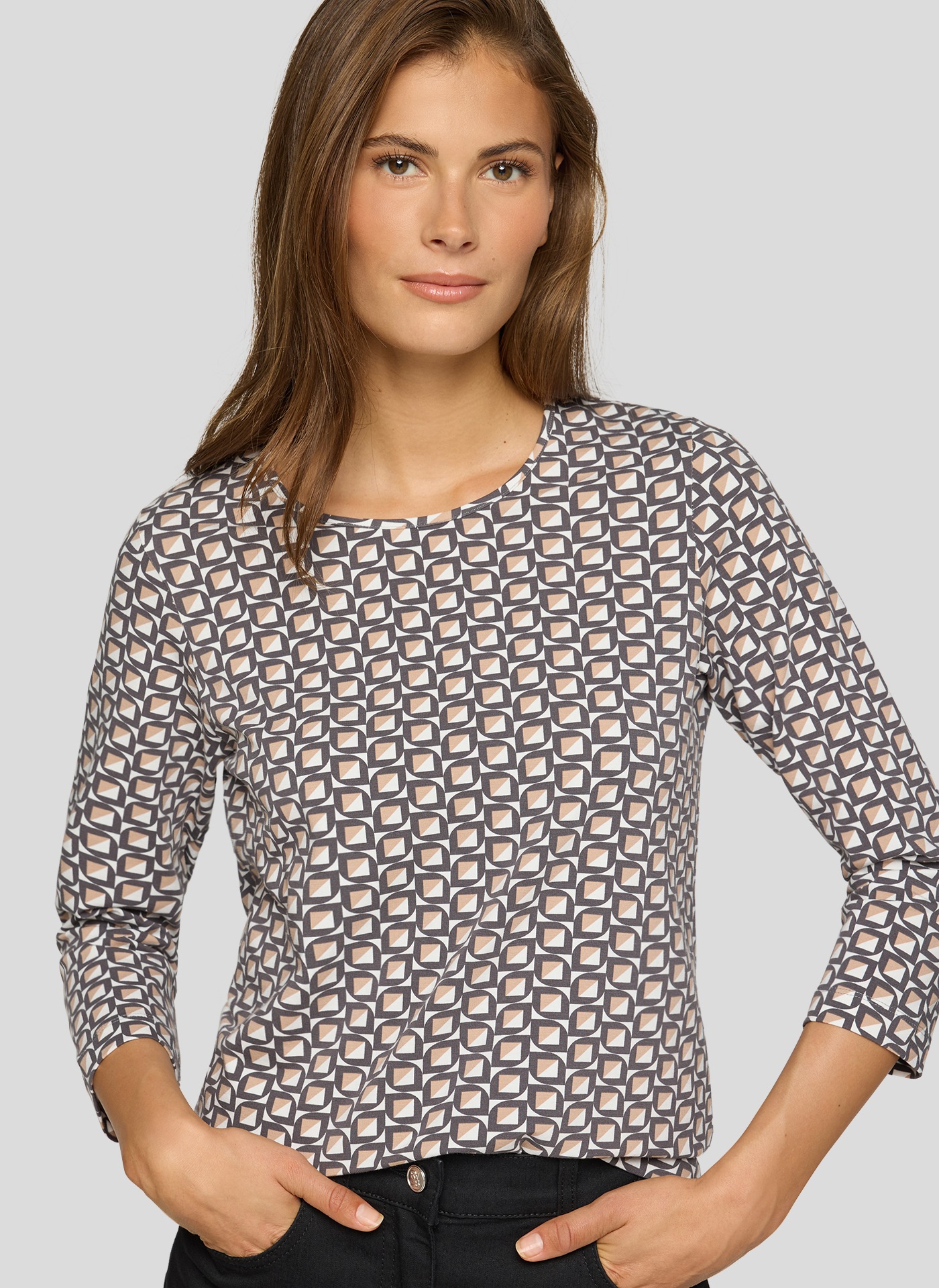 Rabe 3/4-Arm-Shirt, mit Minimal Print günstig online kaufen