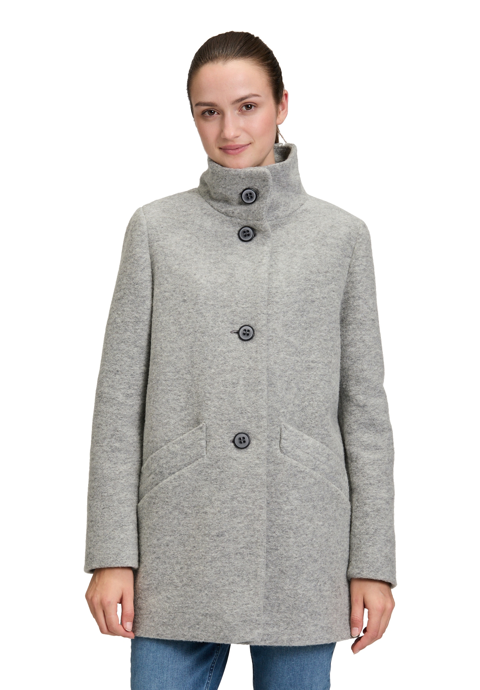 Amber & June Kurzjacke "Amber & June Damen Kurzmantel mit Stehkragen" günstig online kaufen