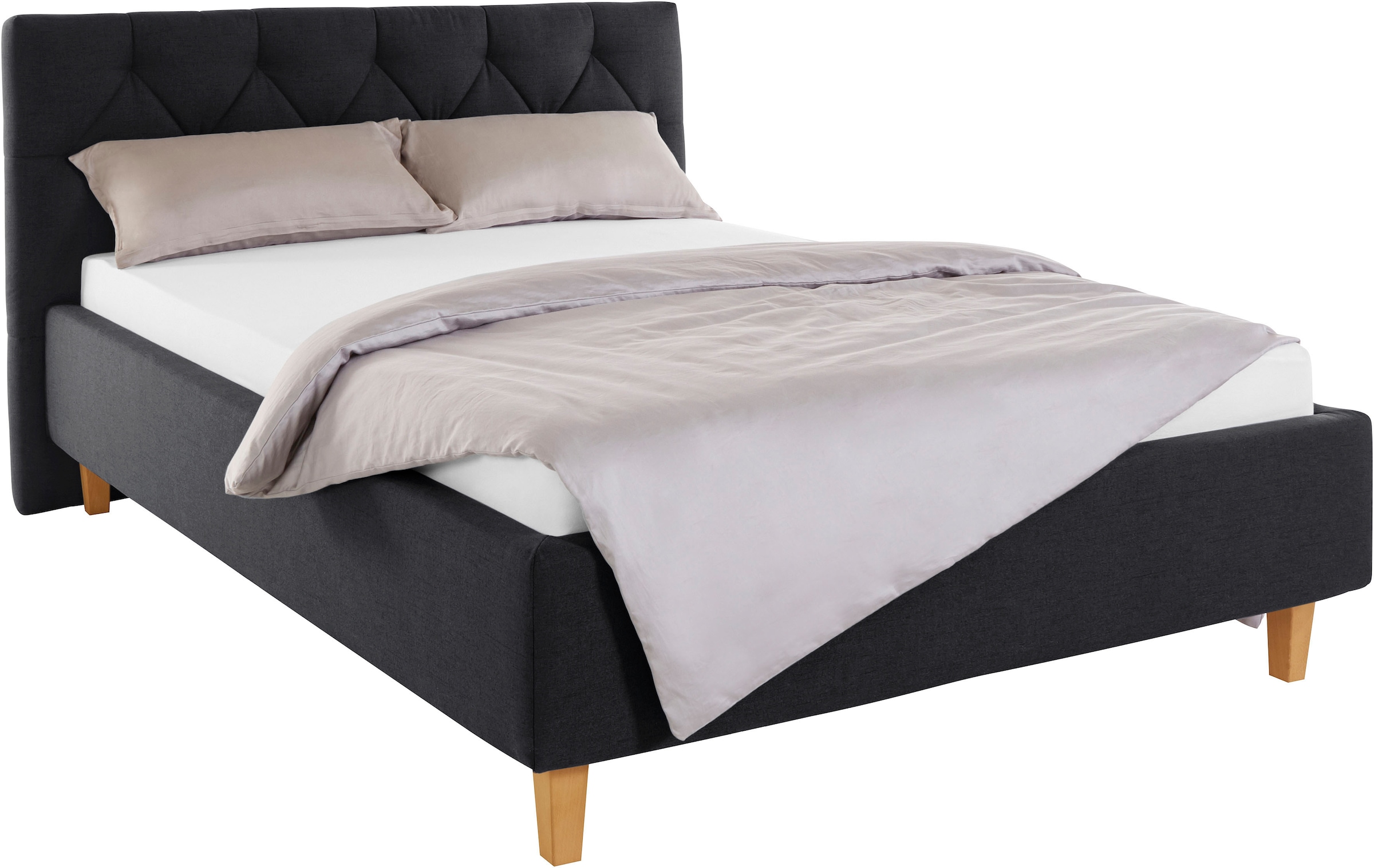 Home affaire Polsterbett "Sunley 100" Kreuzsteppung, Kopfteilhöhe 102 cm, ohne oder mit Matratze/Lattenrost