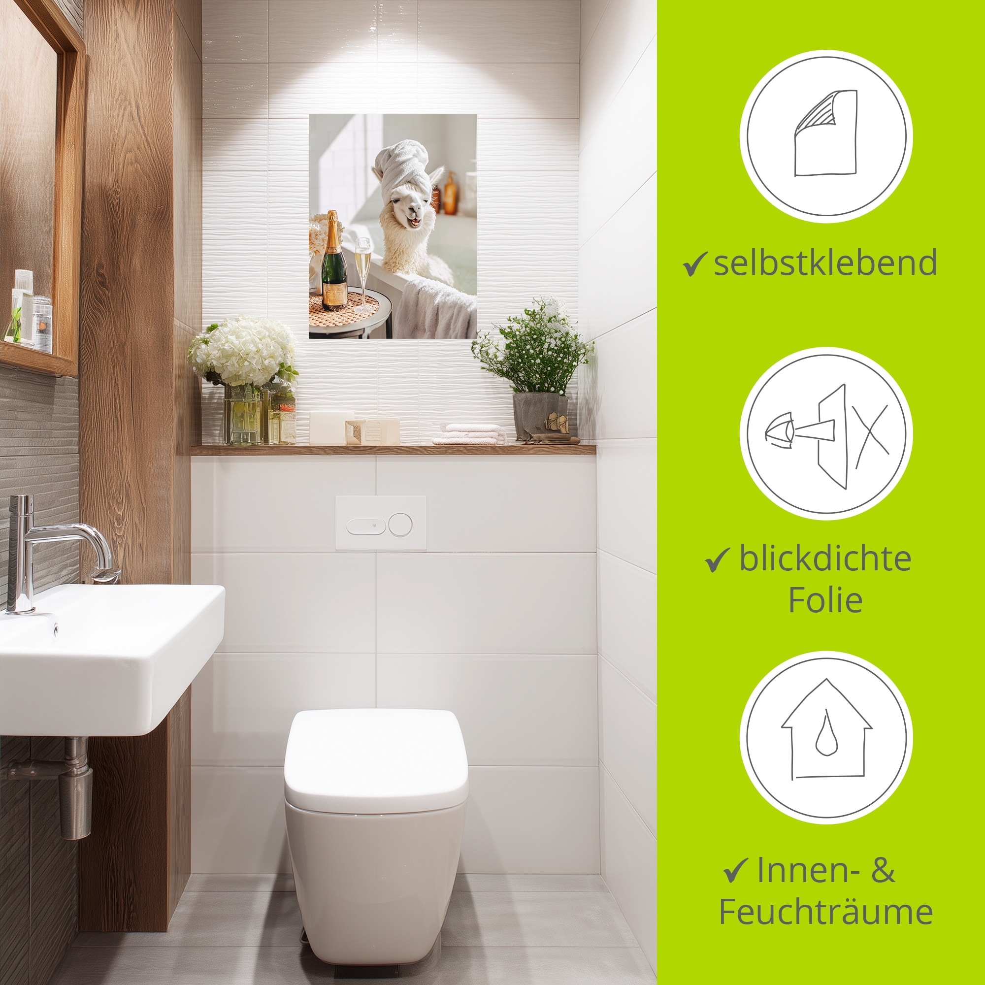 Artland Wandbild »Lama in der Badewanne« 1 Stk. tlg. als Alubild, Leinwandbild, Poster, Wandaufkleber in verschied. Größen